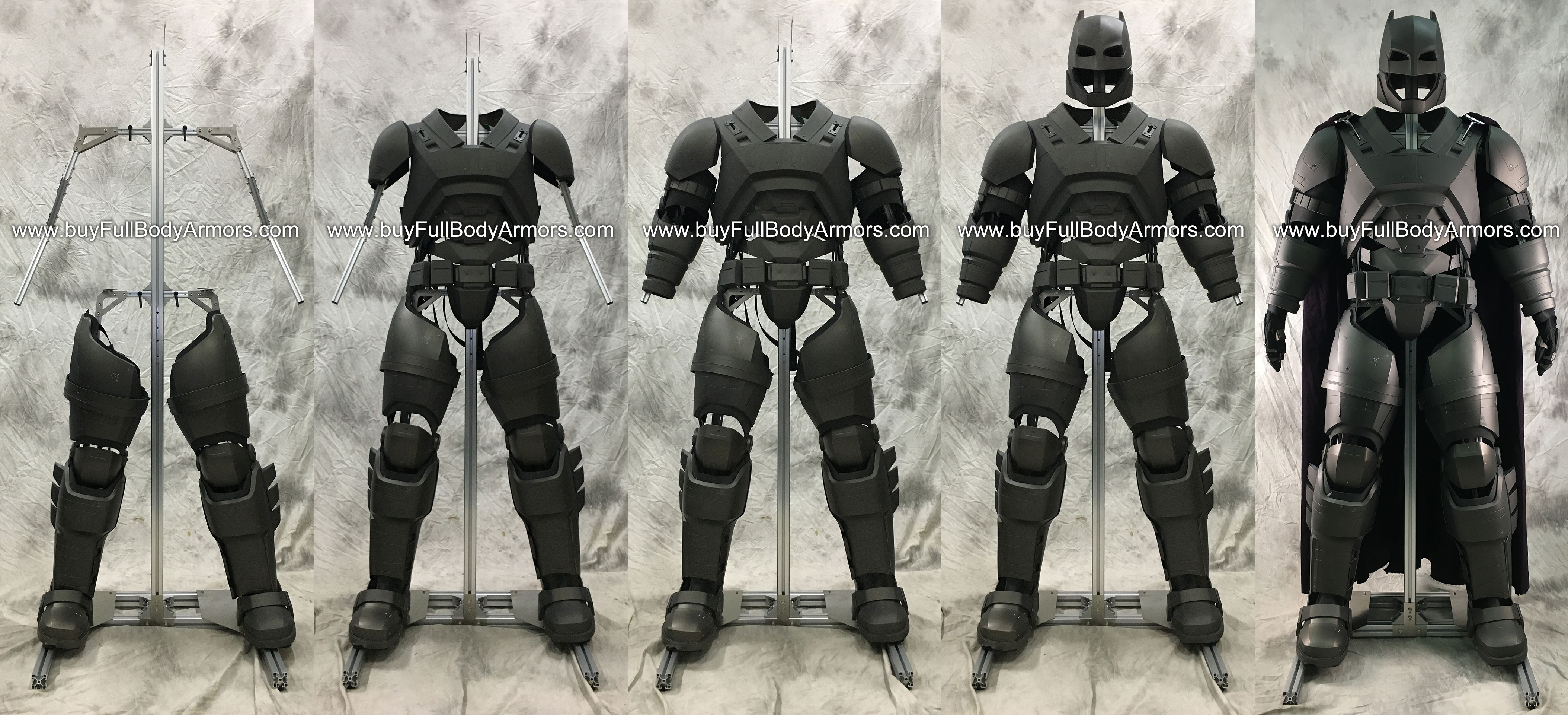 wearable armored batsuit batman suit armor on stand 1