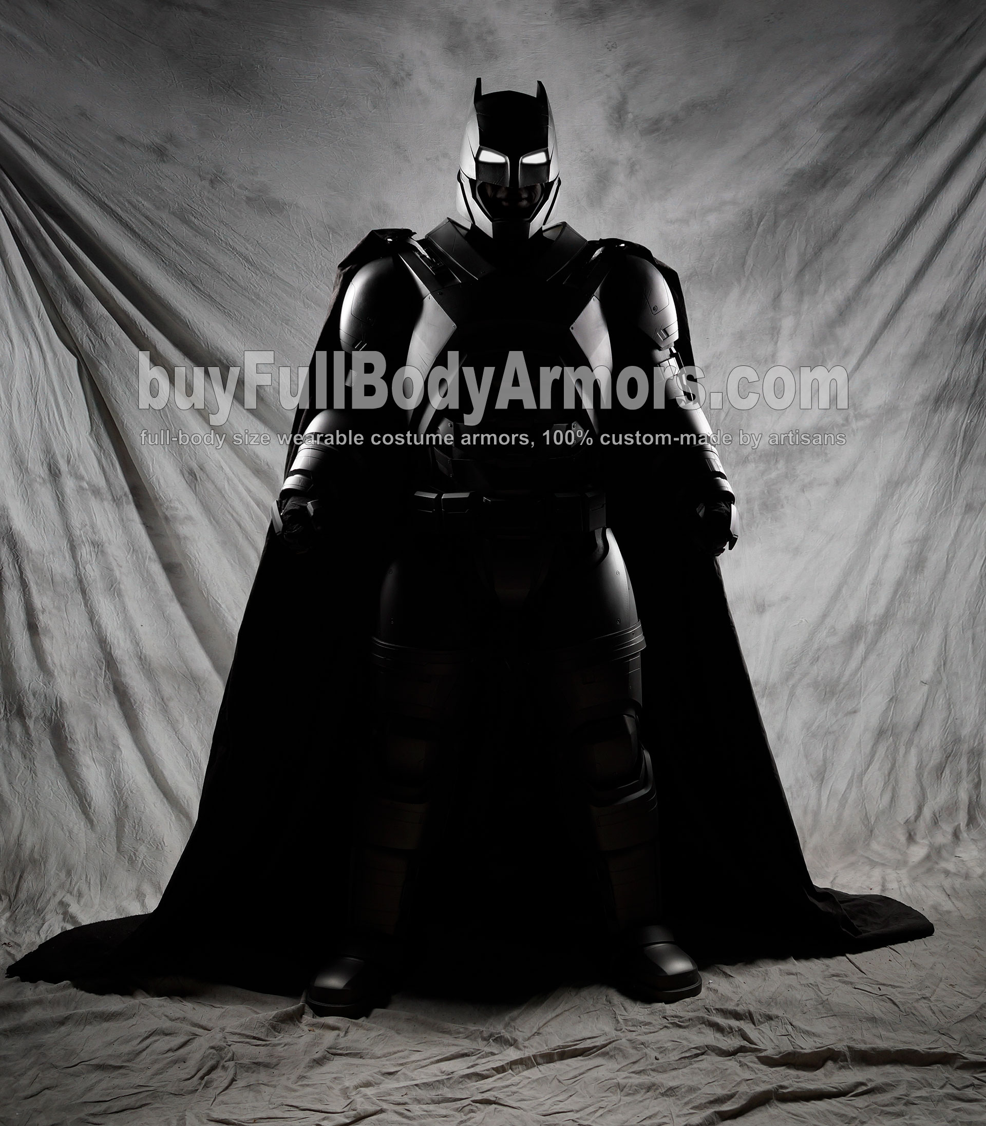 wearable armored batsuit batman suit armor front black
