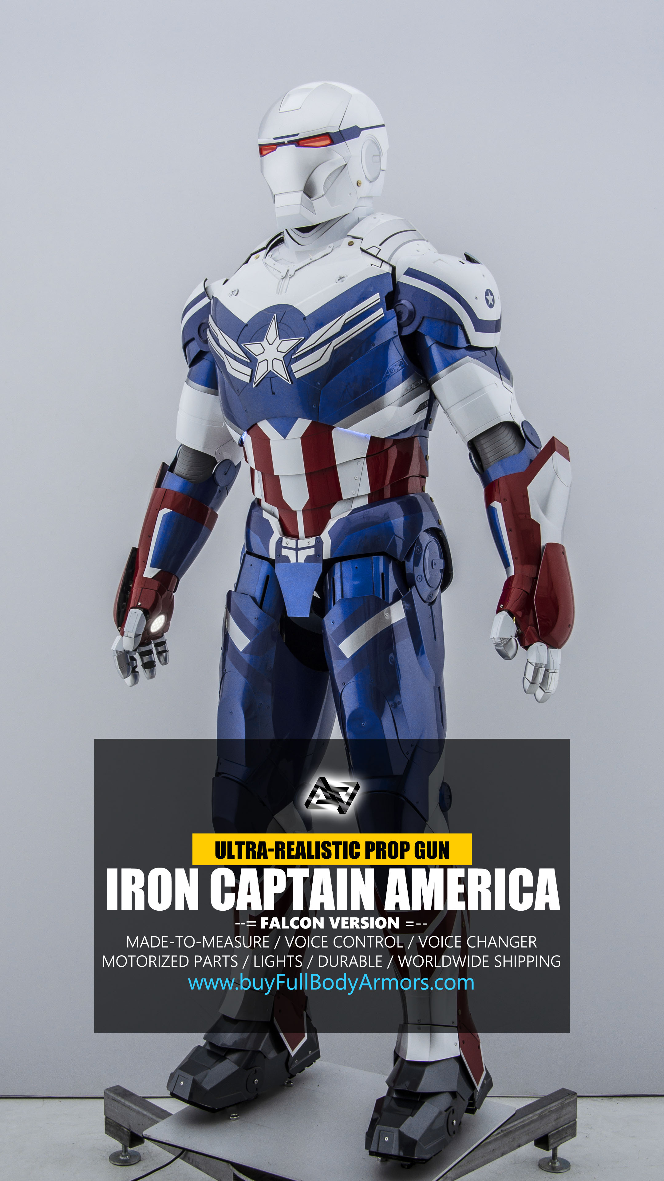 Iron Captain America Falcon Iron Man Suit Mark 3 III Armor Costume