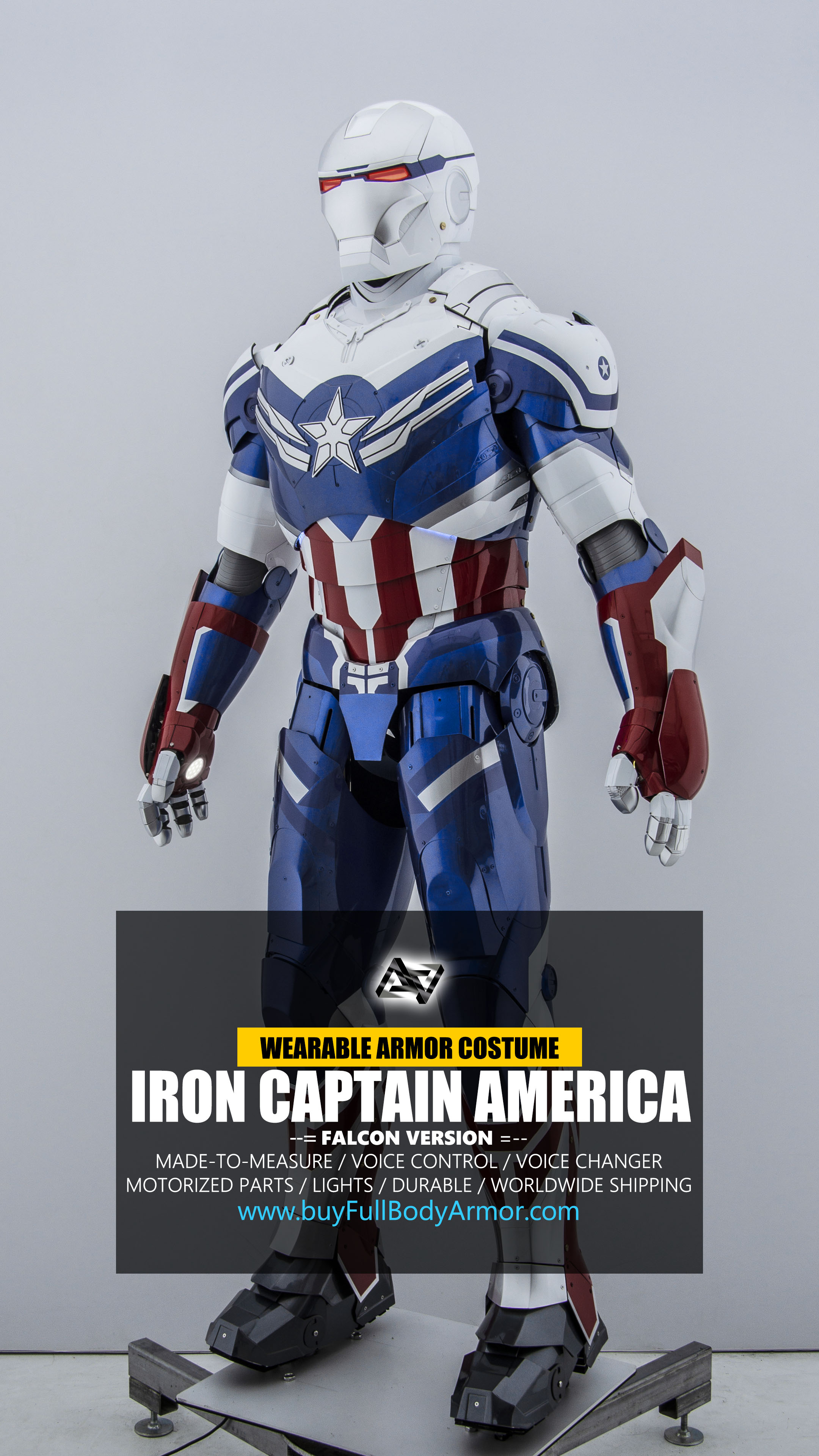 Iron Captain America Falcon Iron Man Suit Mark 3 III Armor Costume