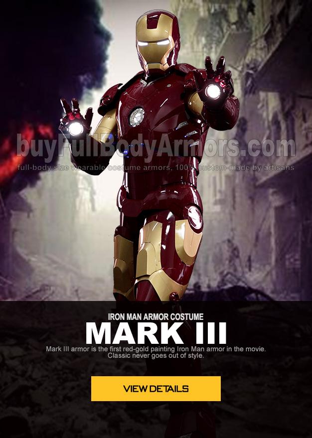 IRON MAN ARMOR COSTUME
MARK III
Mark III armor is the first red-gold painting Iron Man armor in the movie.
Classic never goes out of style.