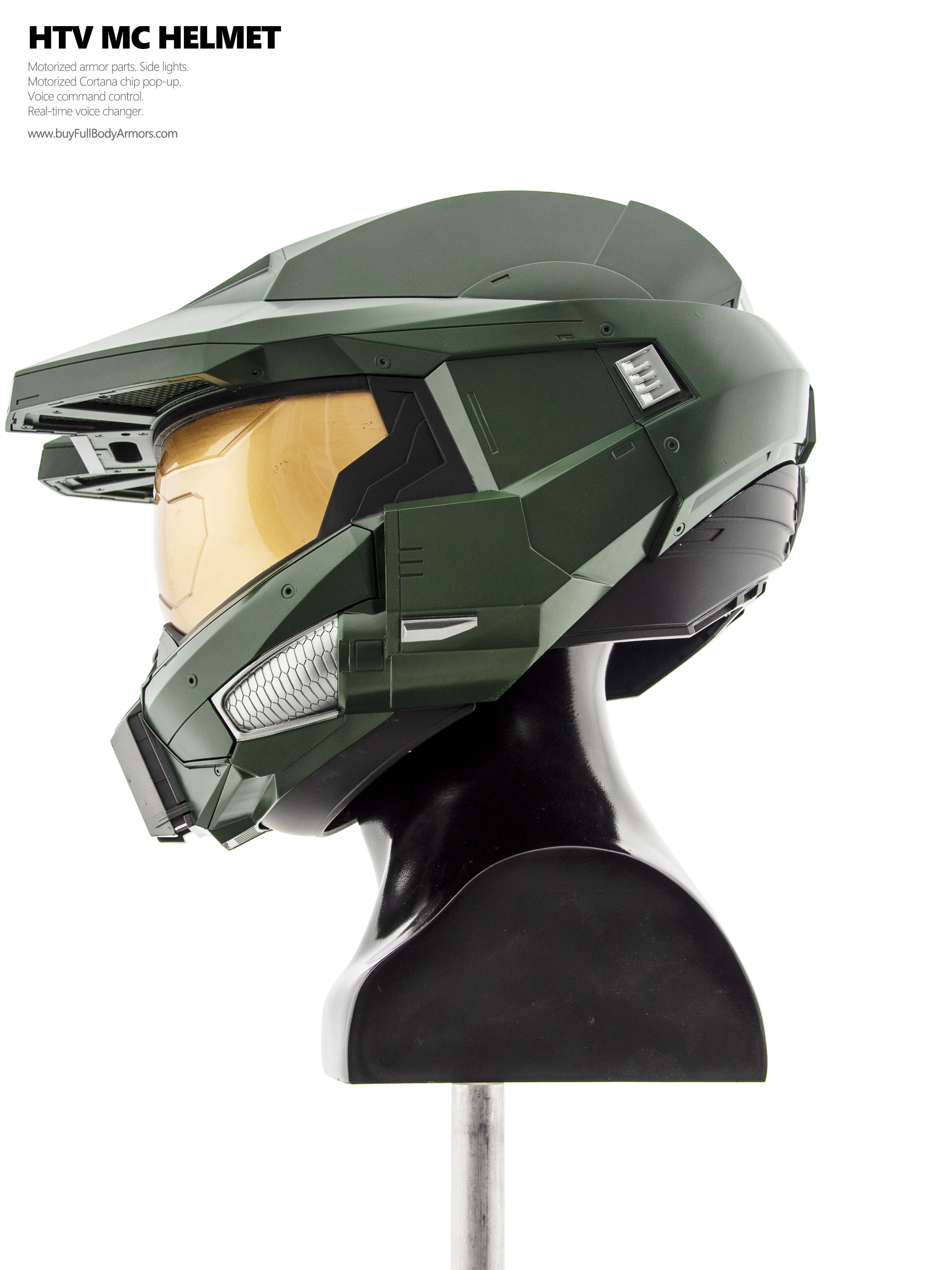 Wearable MASTER CHIEF helmet (Halo Infinity and Halo TV Series Season 2 Version) side