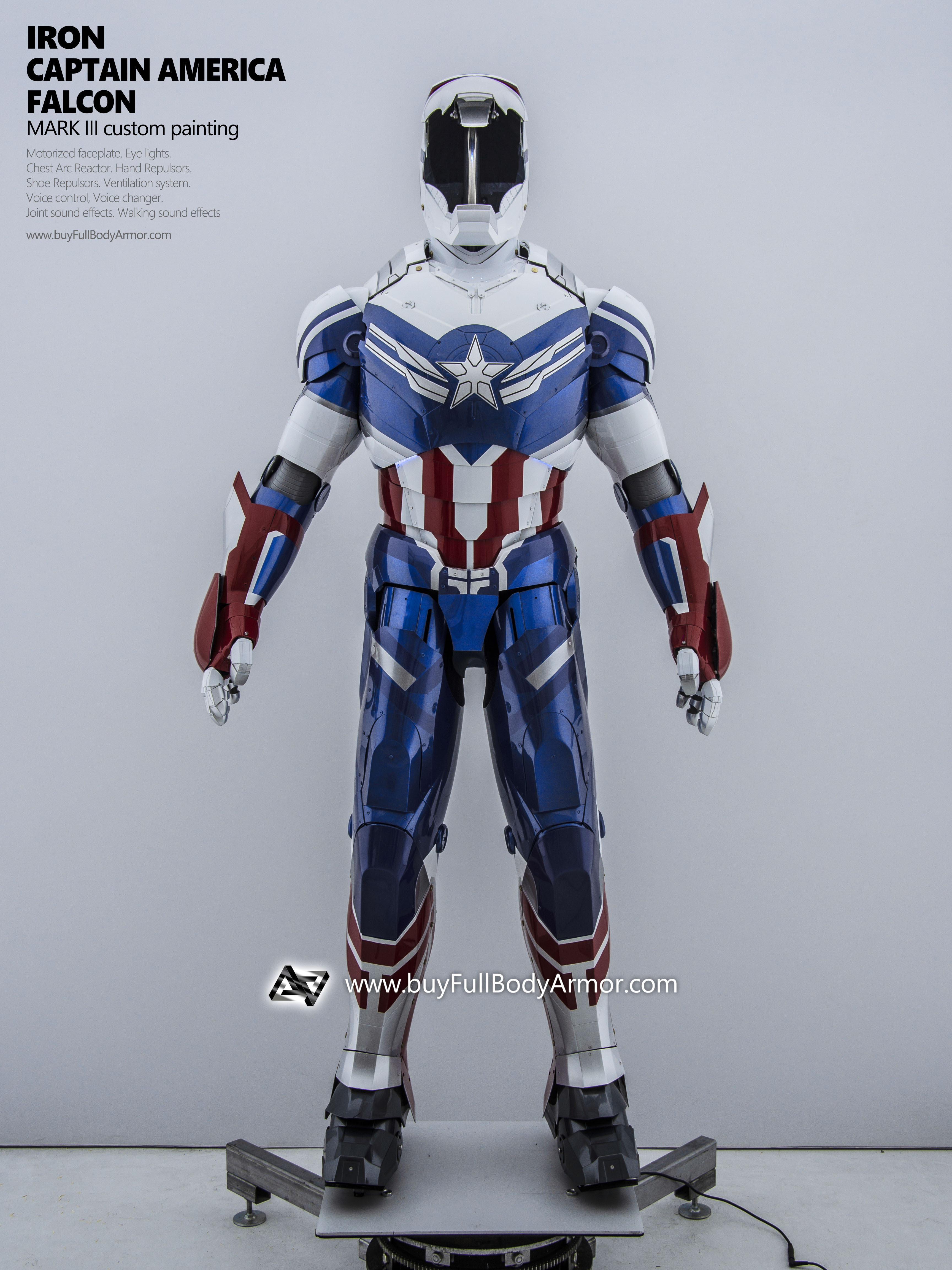 wearable Iron captain america falcon Iron Man Suit Mark 3 III Armor Costume top banner