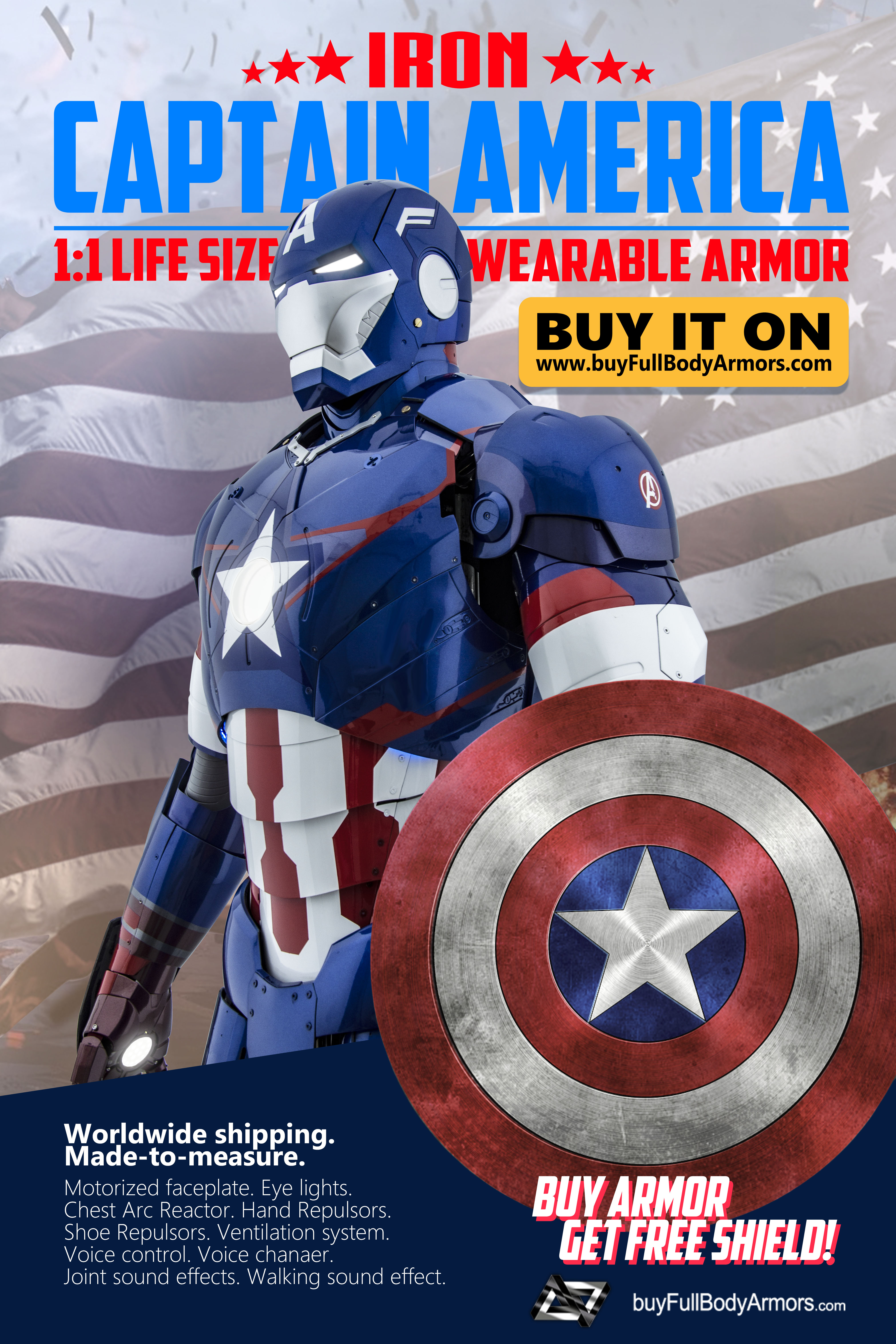 Iron Man suit Iron Captain America armor costume