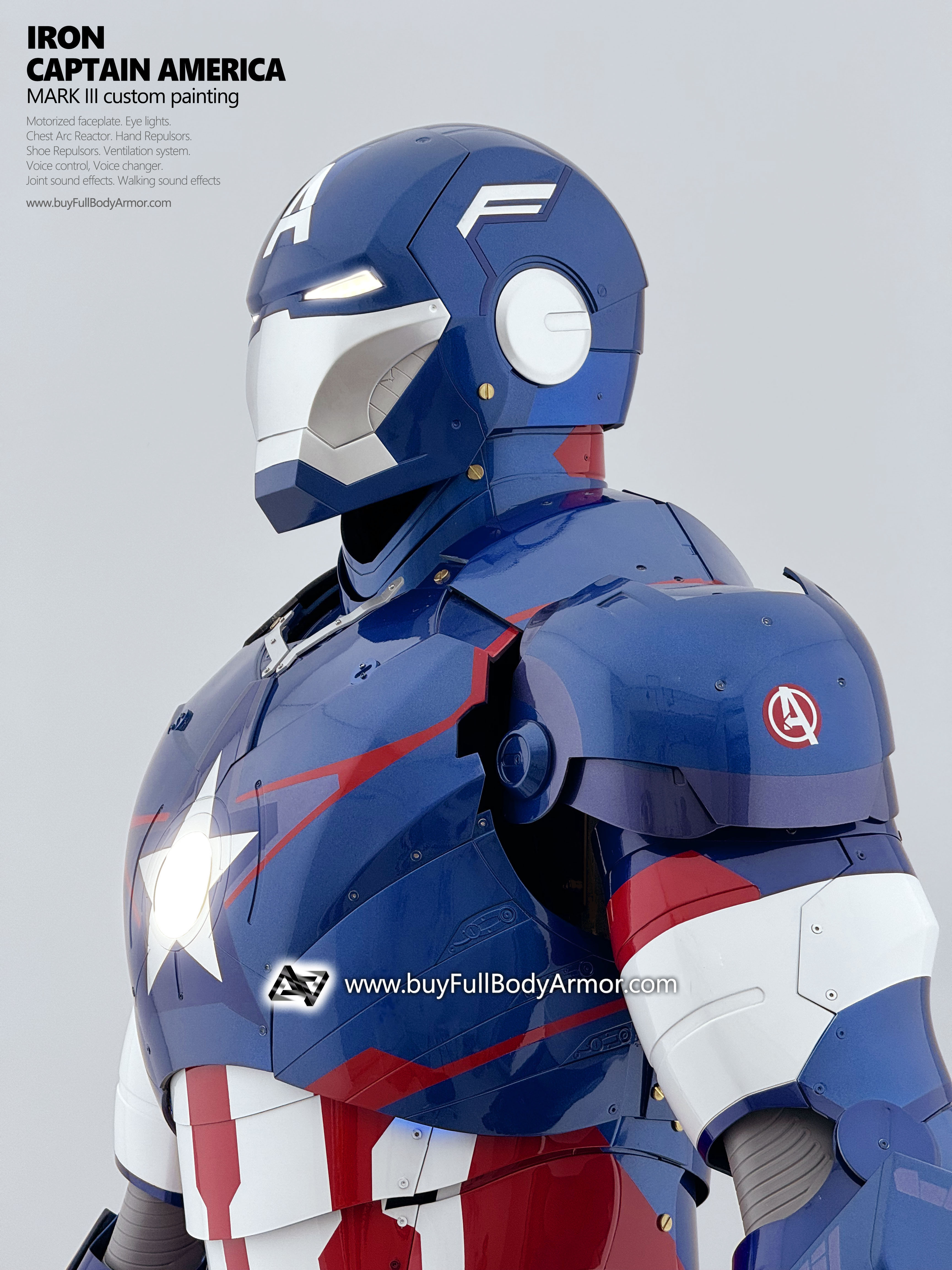 iron captain america iron man suit mark3 armor costume 8