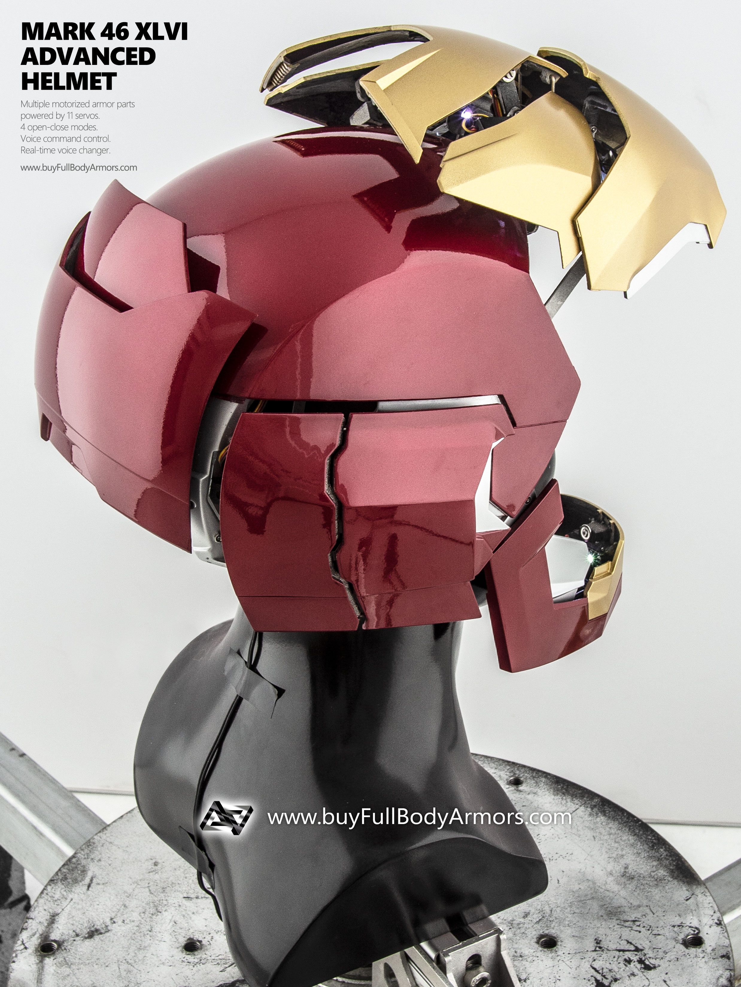 Wearable Iron Man Helmet Mark 46 XLVI advanced version back side open