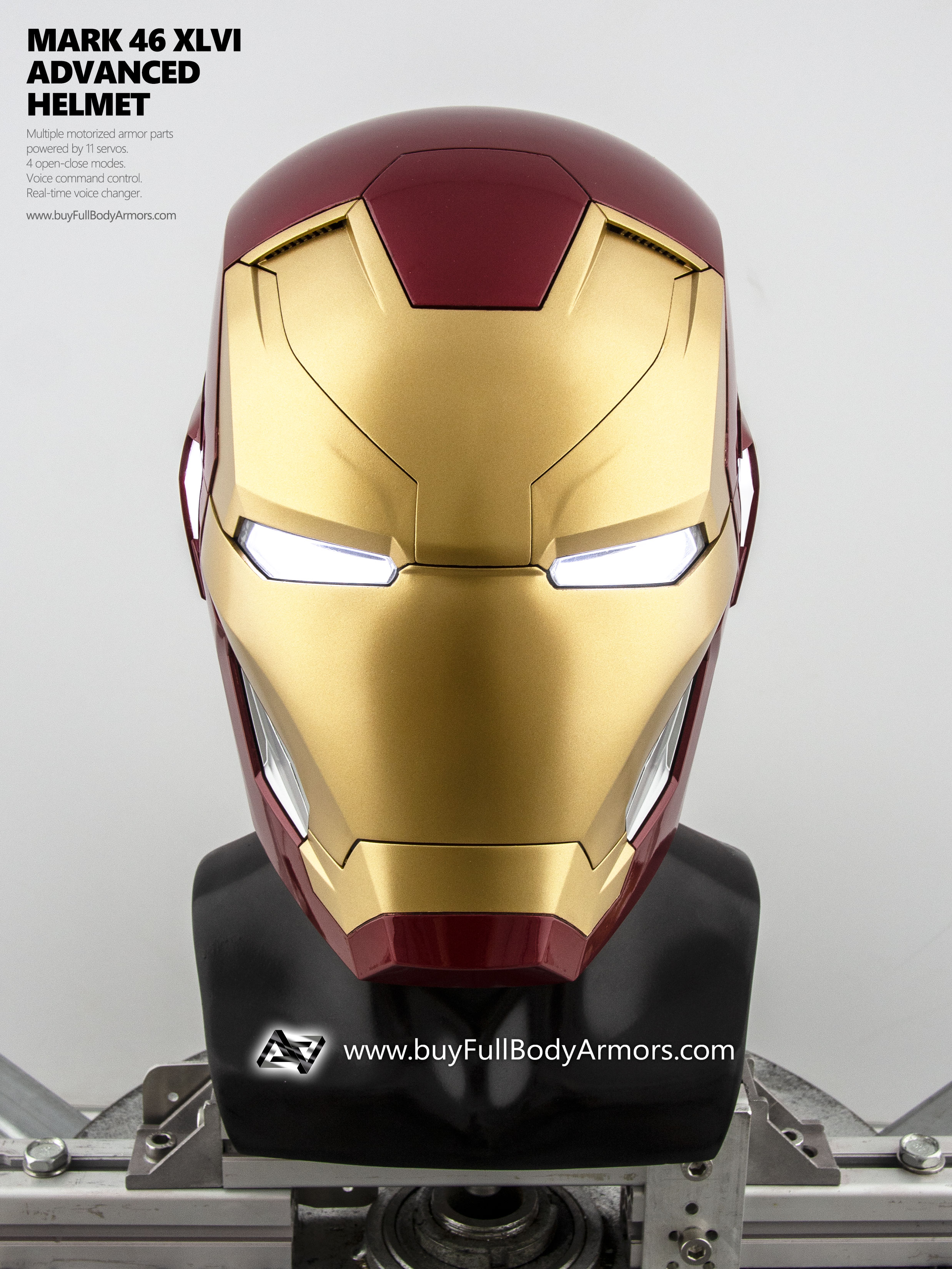 Wearable Iron Man Helmet Mark 46 XLVI advanced version front closed