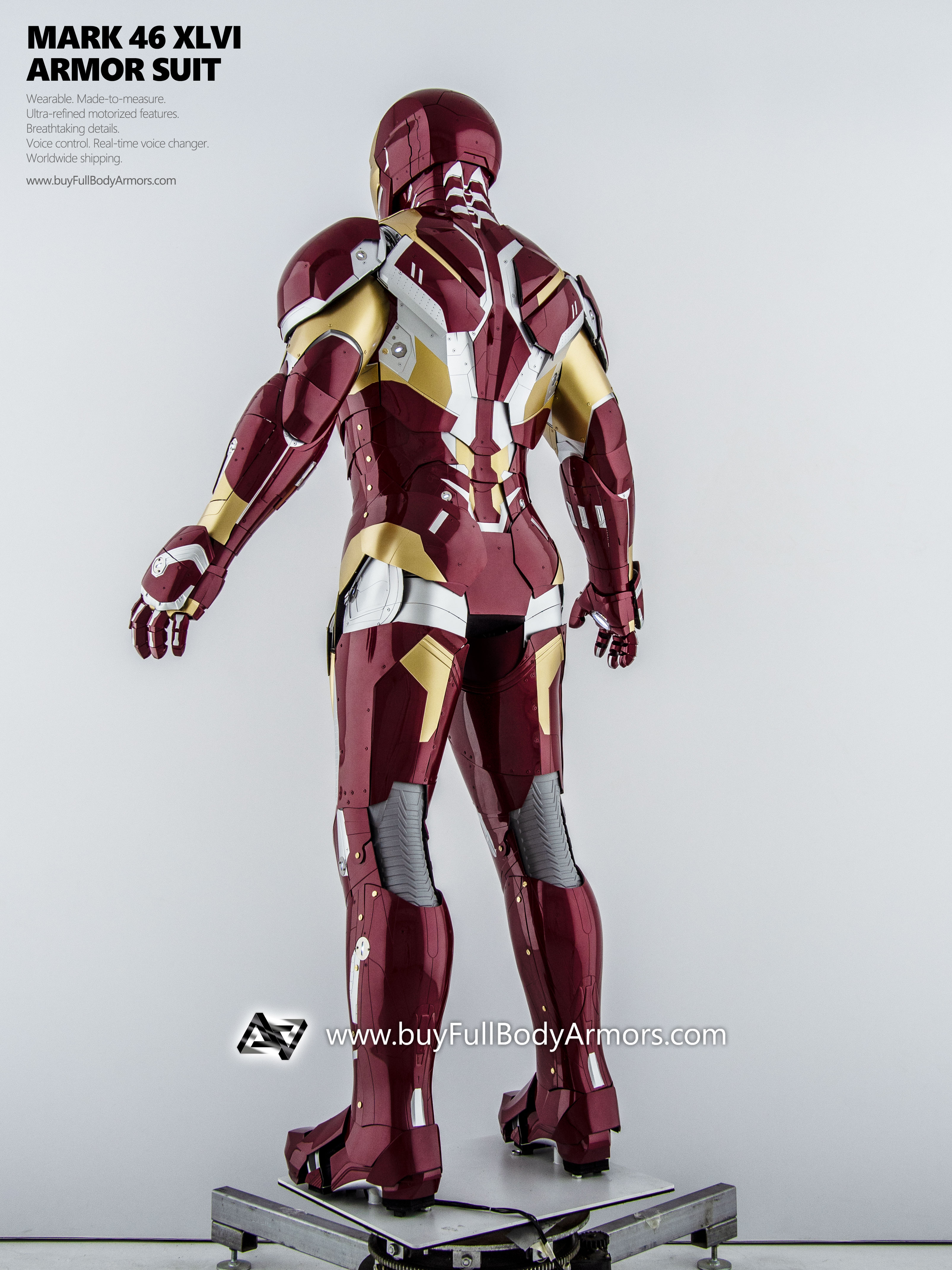 new Iron Man Suit Mark 46 armor costume advanced version back 1