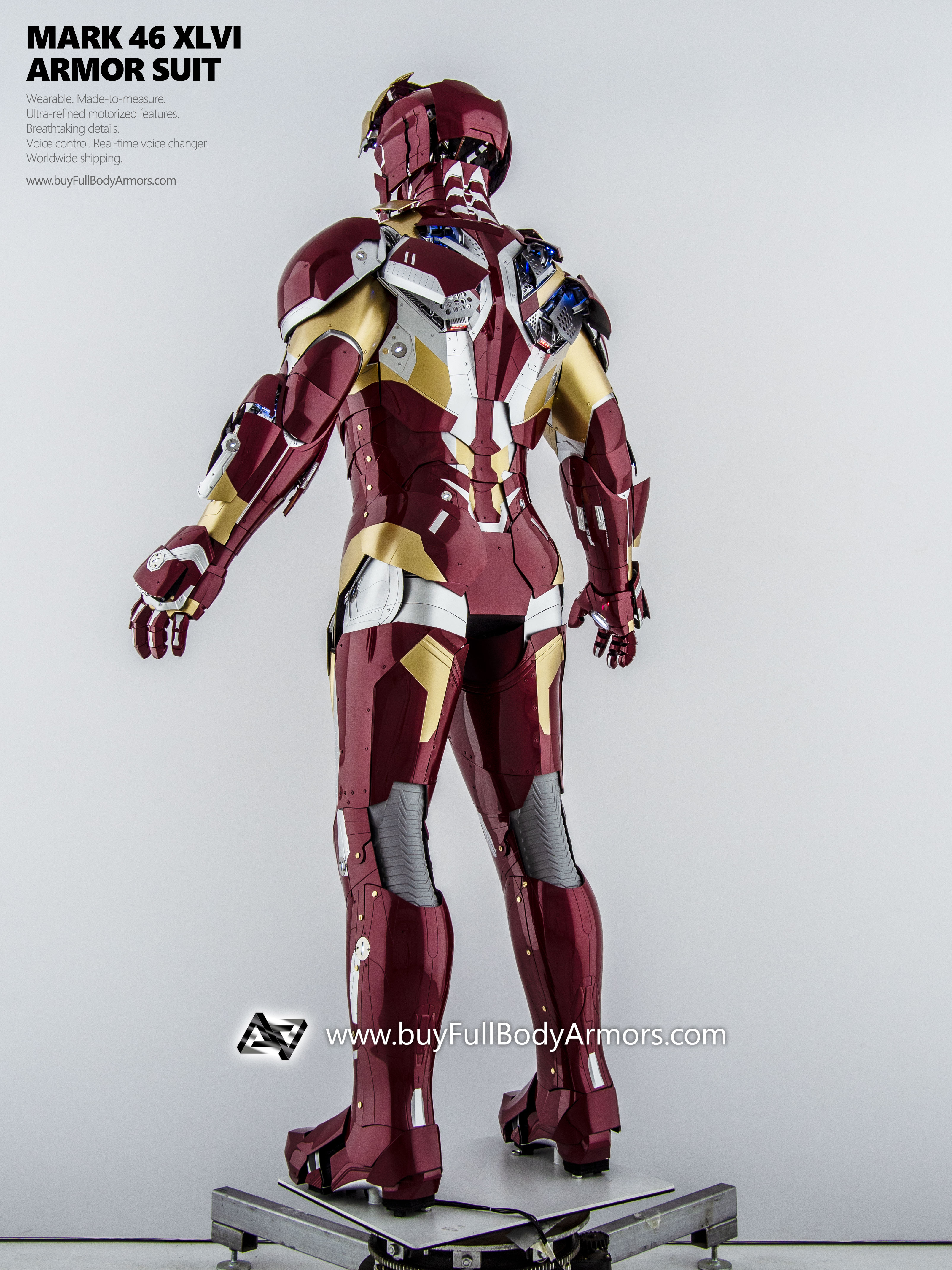 new Iron Man Suit Mark 46 armor costume advanced version back 2