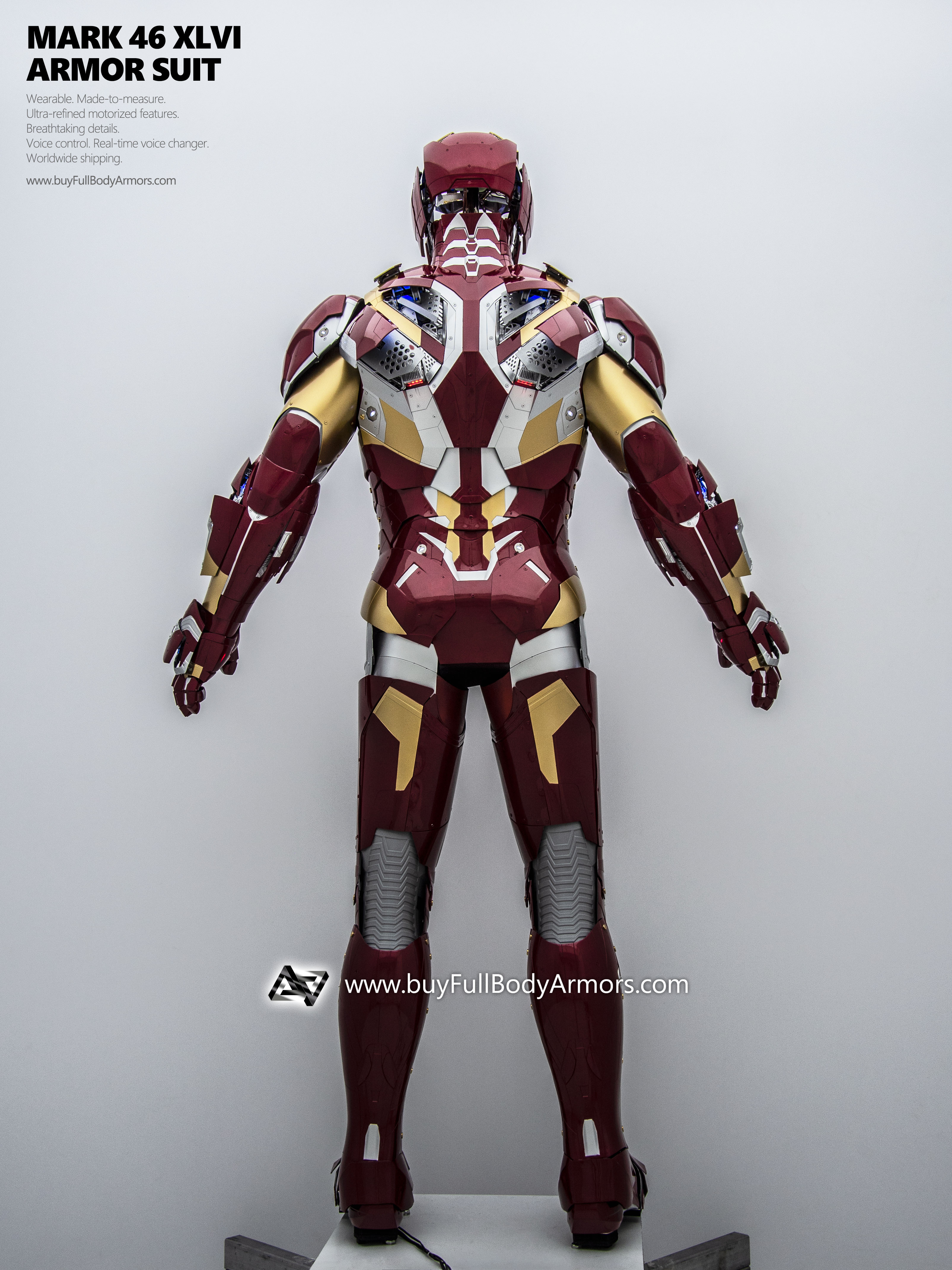 new Iron Man Suit Mark 46 armor costume advanced version back 4