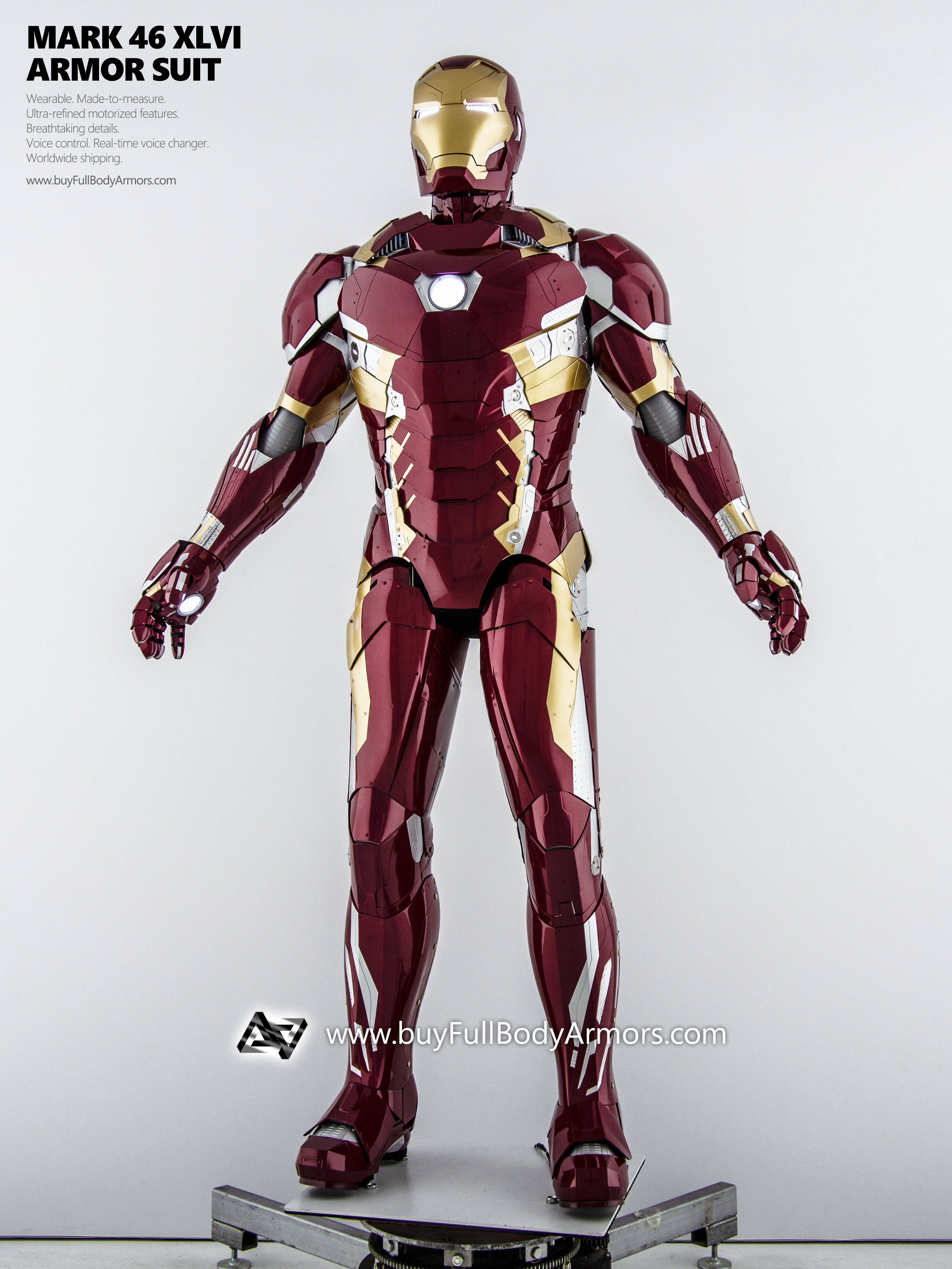 new Iron Man Suit Mark 46 armor costume advanced version front 1