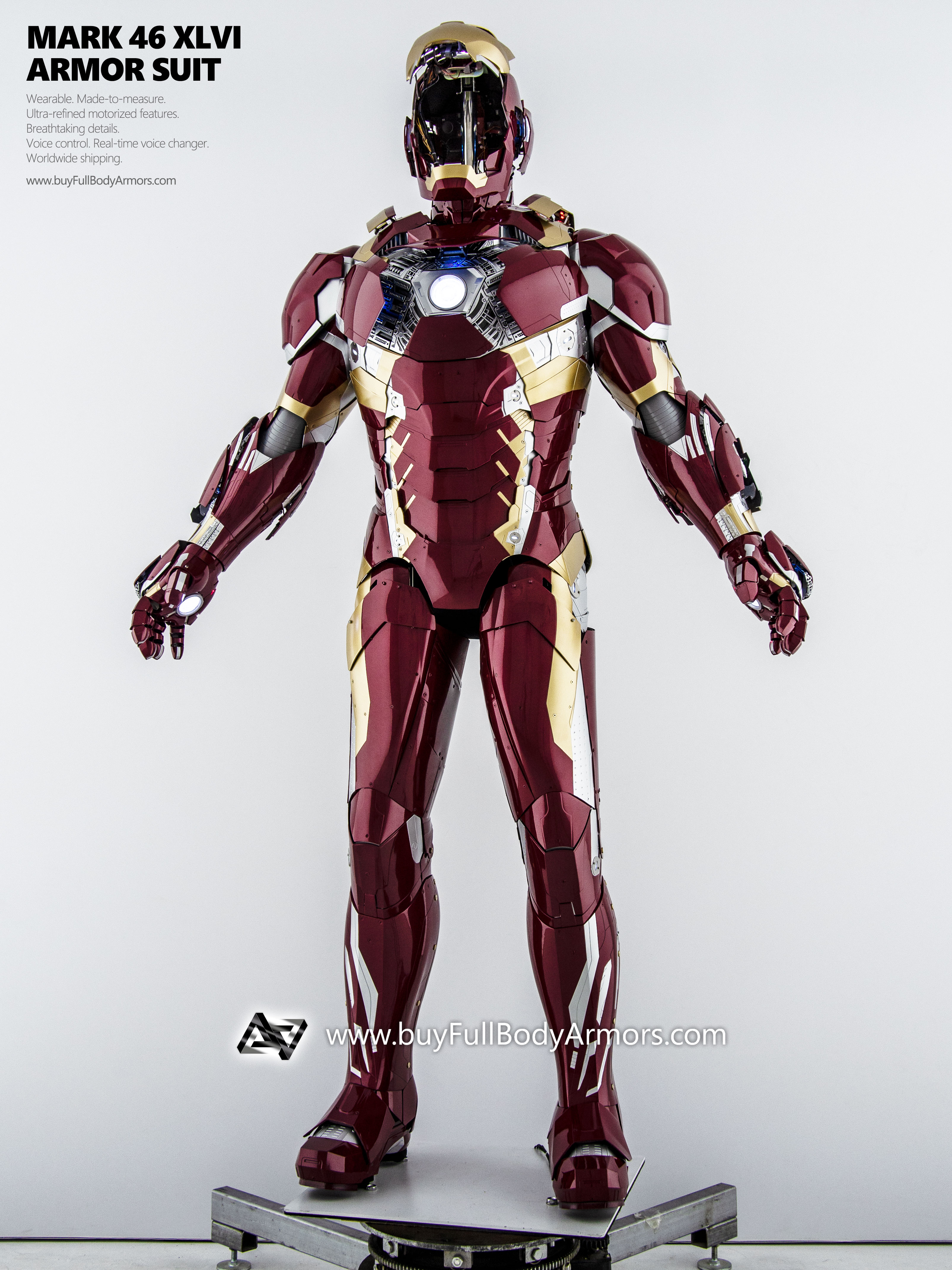 new Iron Man Suit Mark 46 armor costume advanced version front 2