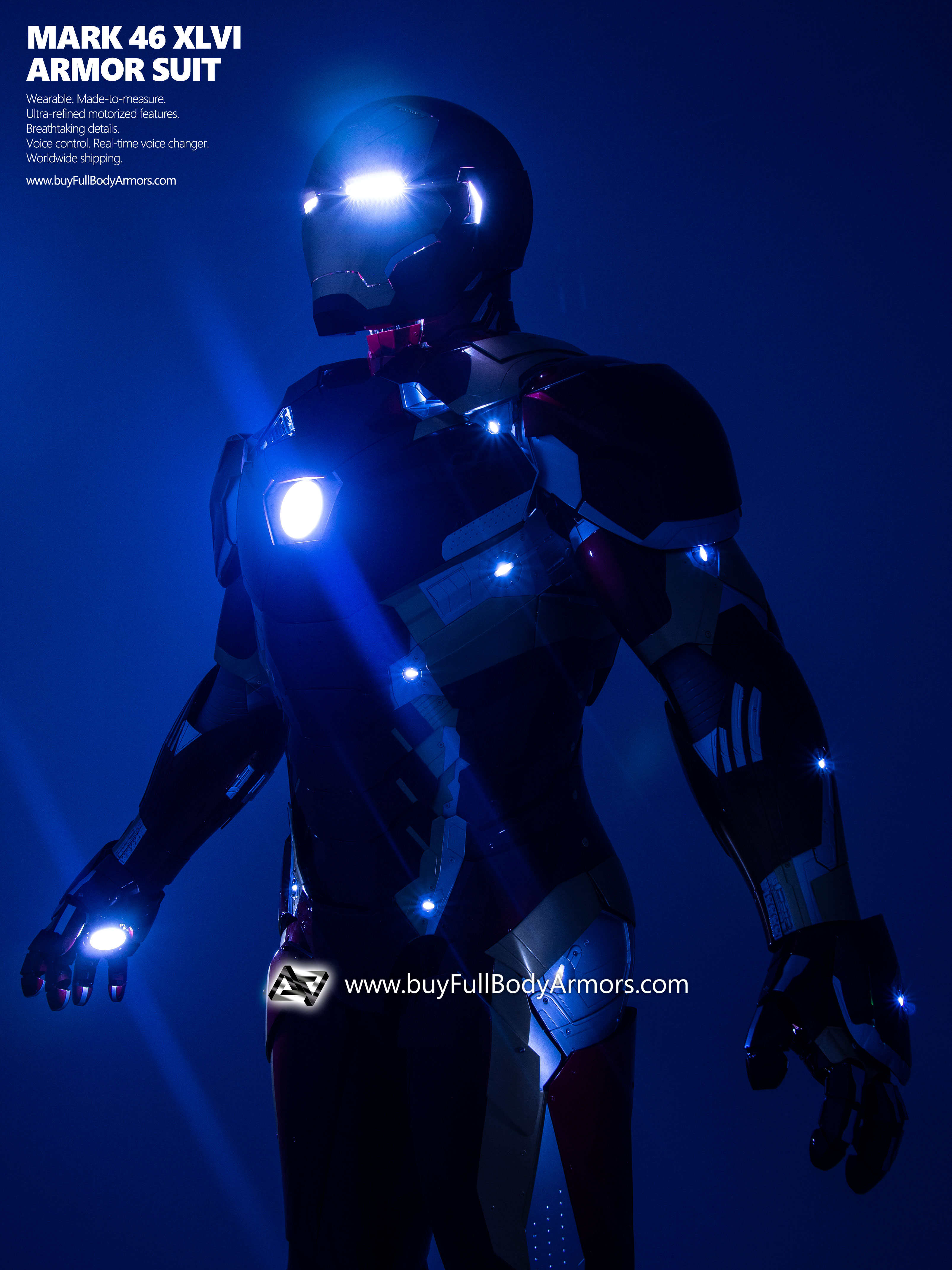 new Iron Man Suit Mark 46 armor costume advanced version special dark 1