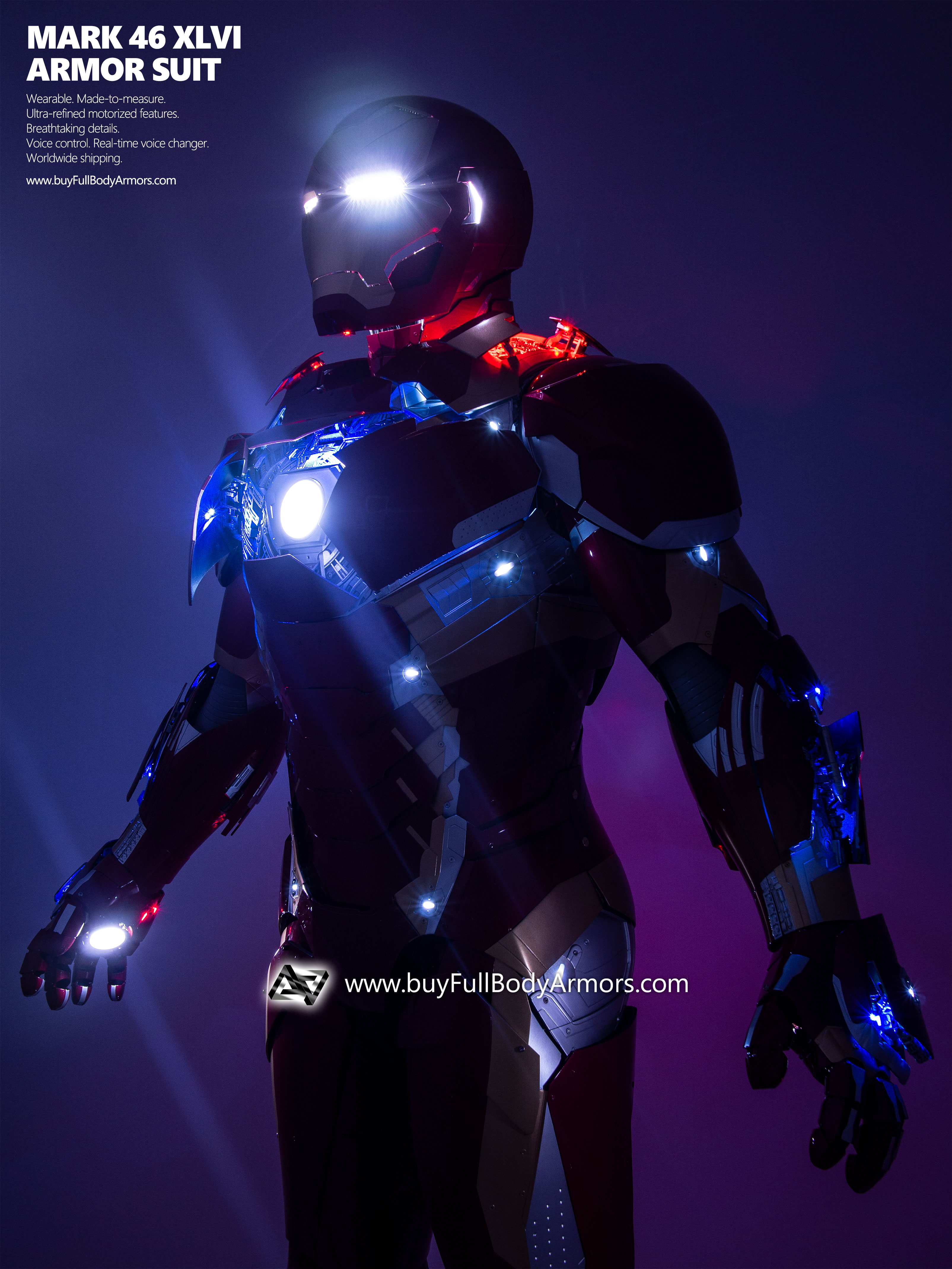 new Iron Man Suit Mark 46 armor costume advanced version special dark 2