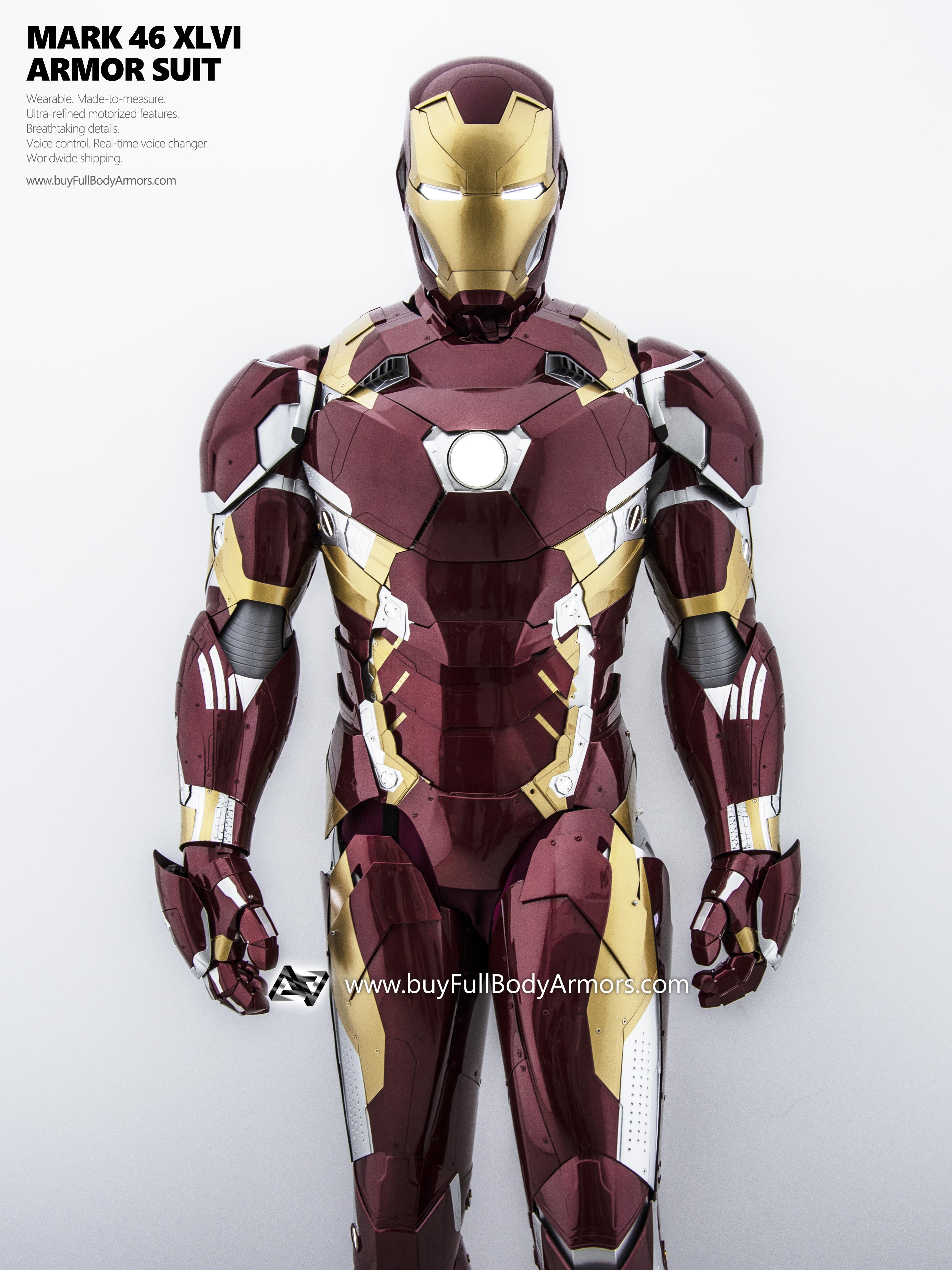 new Iron Man Suit Mark 46 armor costume advanced version 3