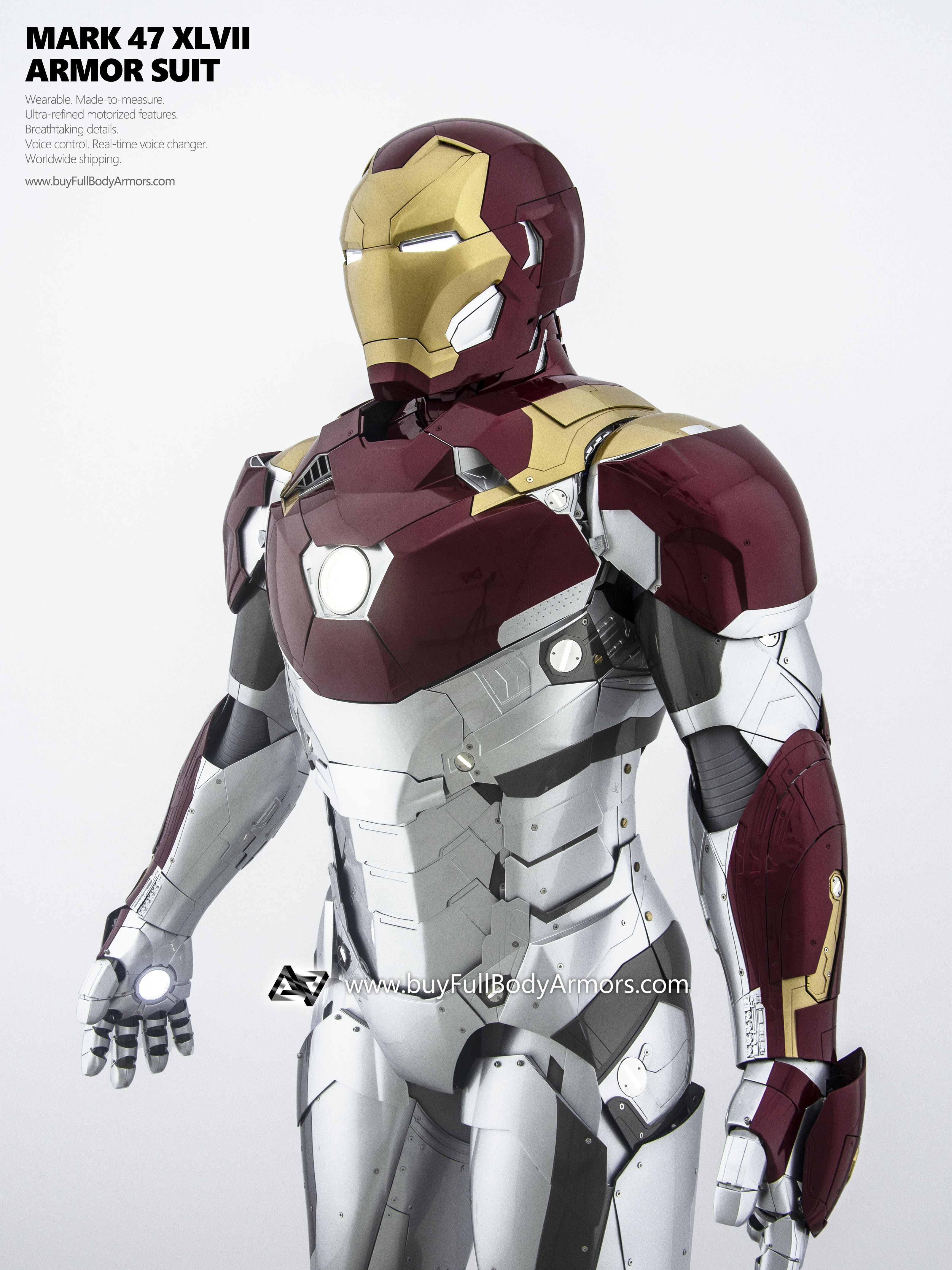 new Iron Man Suit Mark 47 armor costume advanced version special light 3