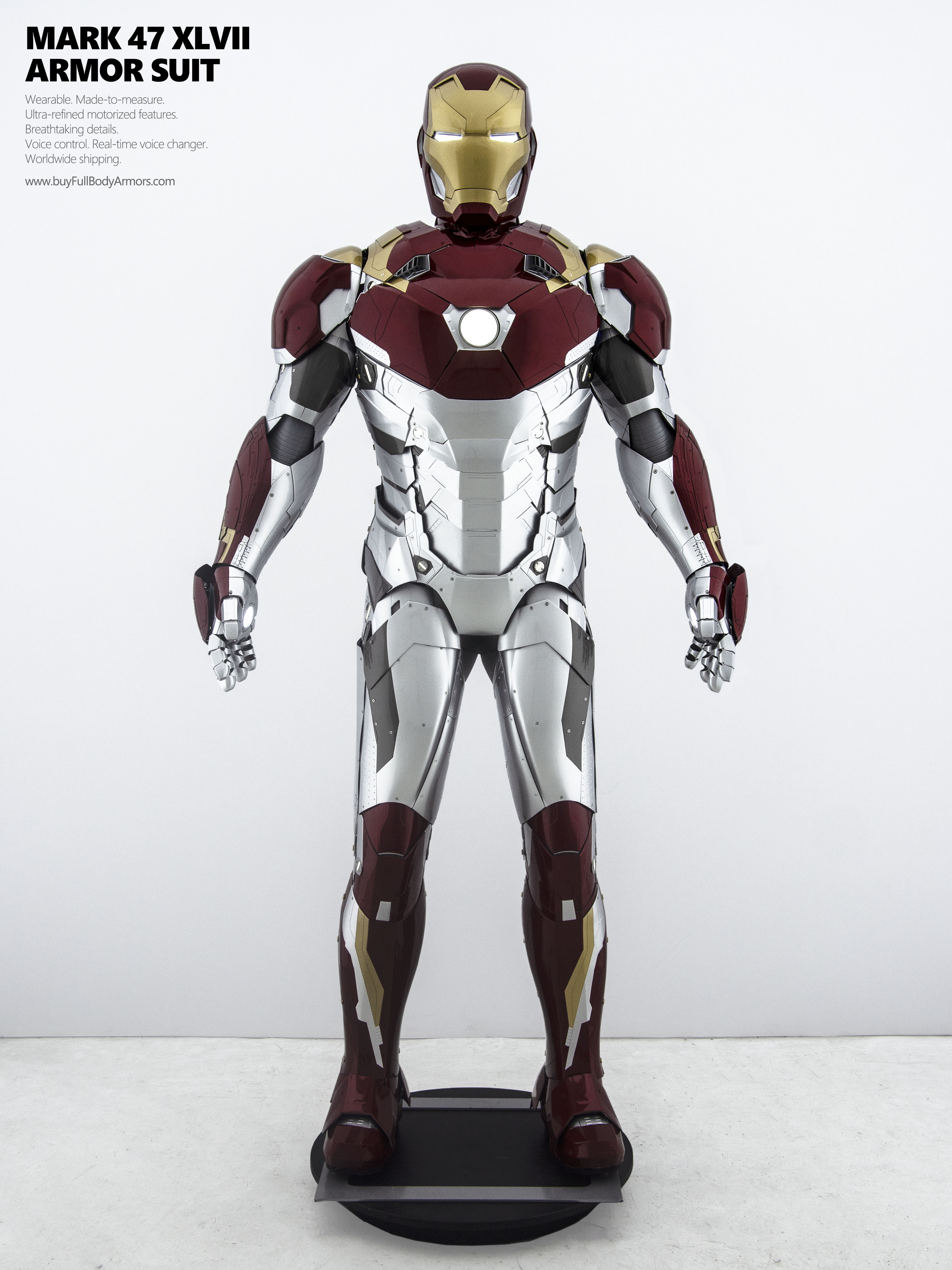 new Iron Man Suit Mark 47 armor costume advanced version special light 1