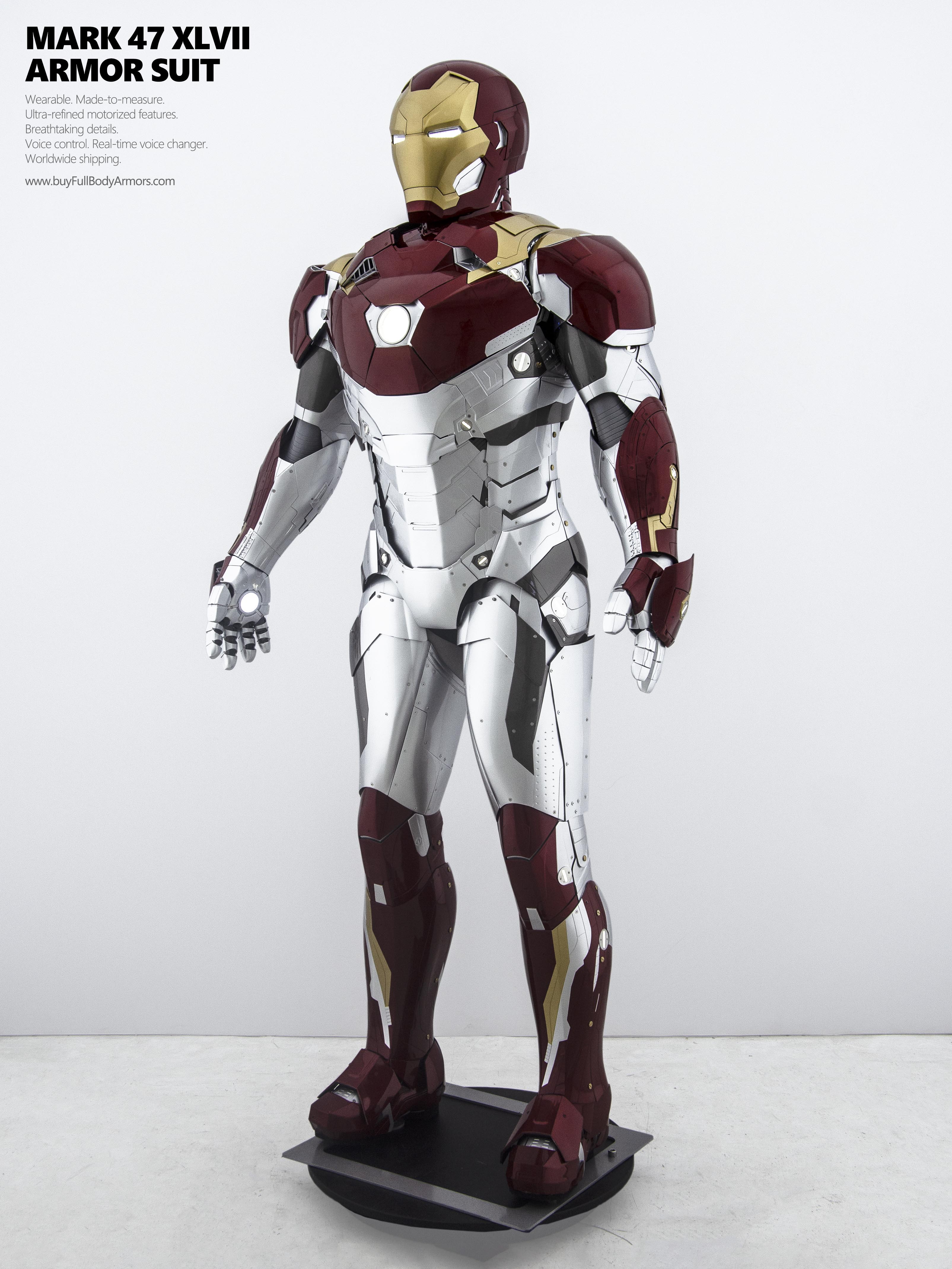 new Iron Man Suit Mark 47 armor costume advanced version special light 1