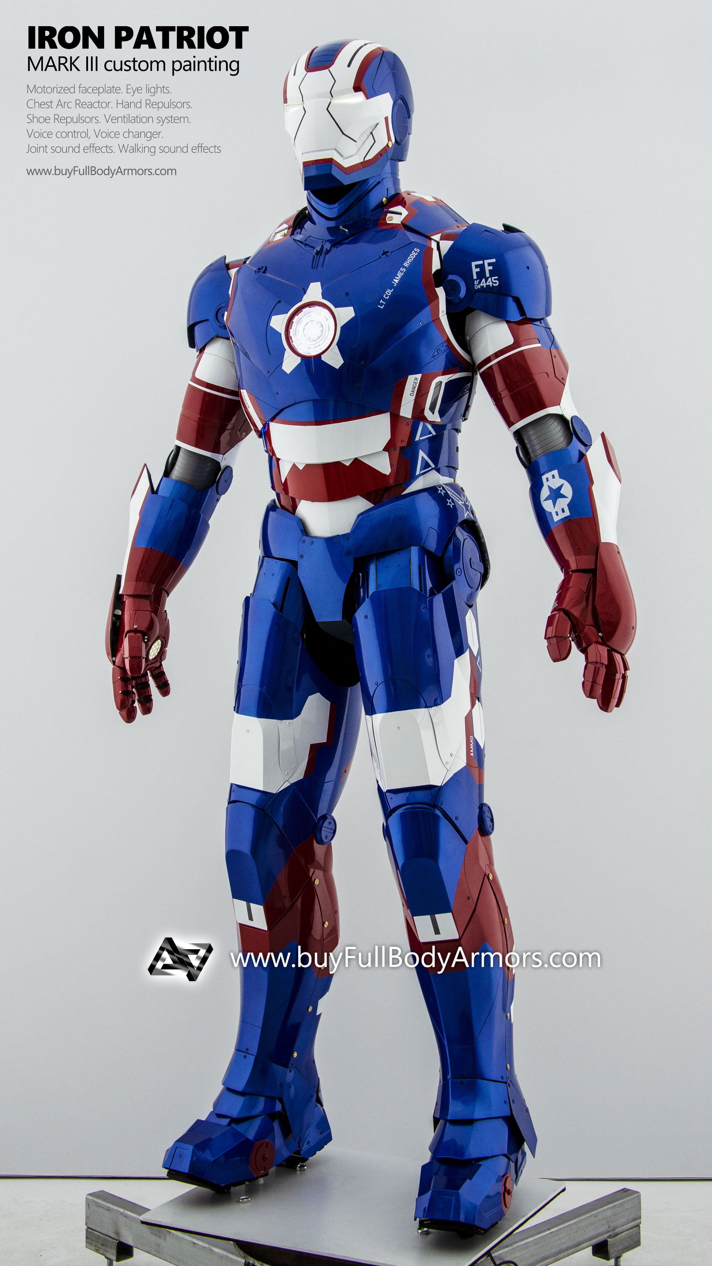wearable Iron Patriot Iron Man Suit Mark 3 III Armor Costume top banner