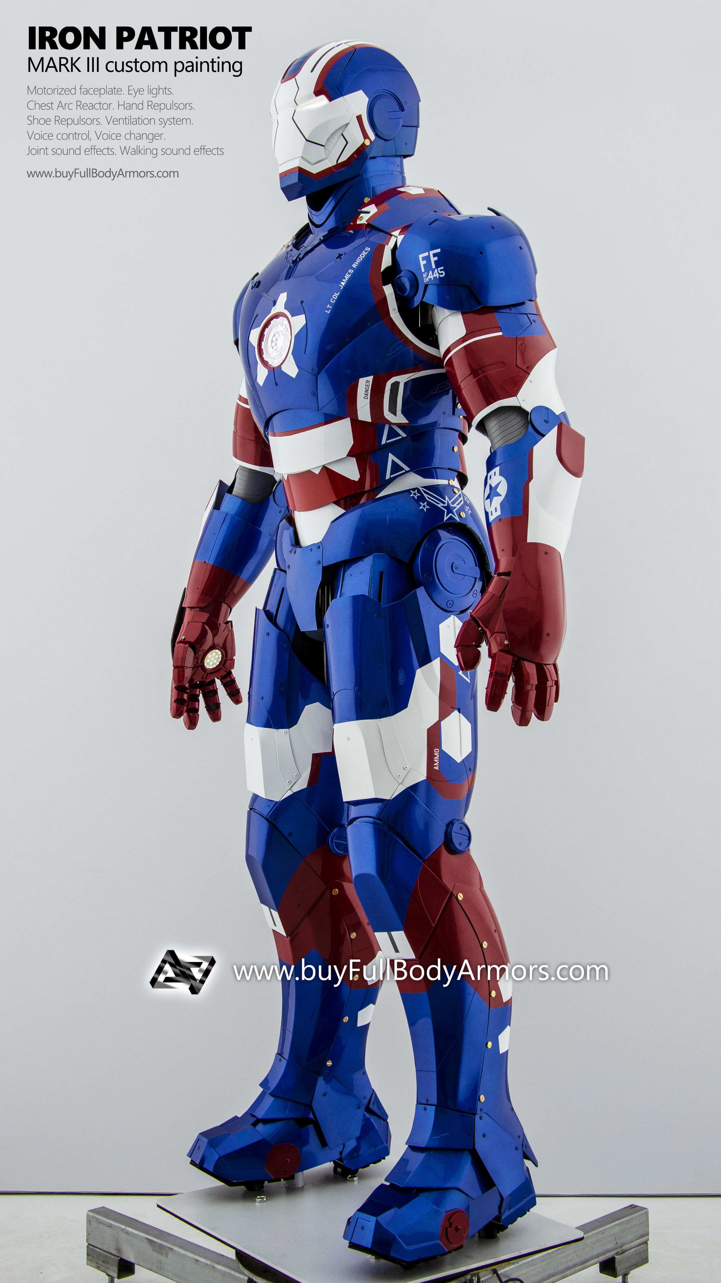 wearable Iron Patriot Iron Man Suit Mark 3 III Armor Costume 2