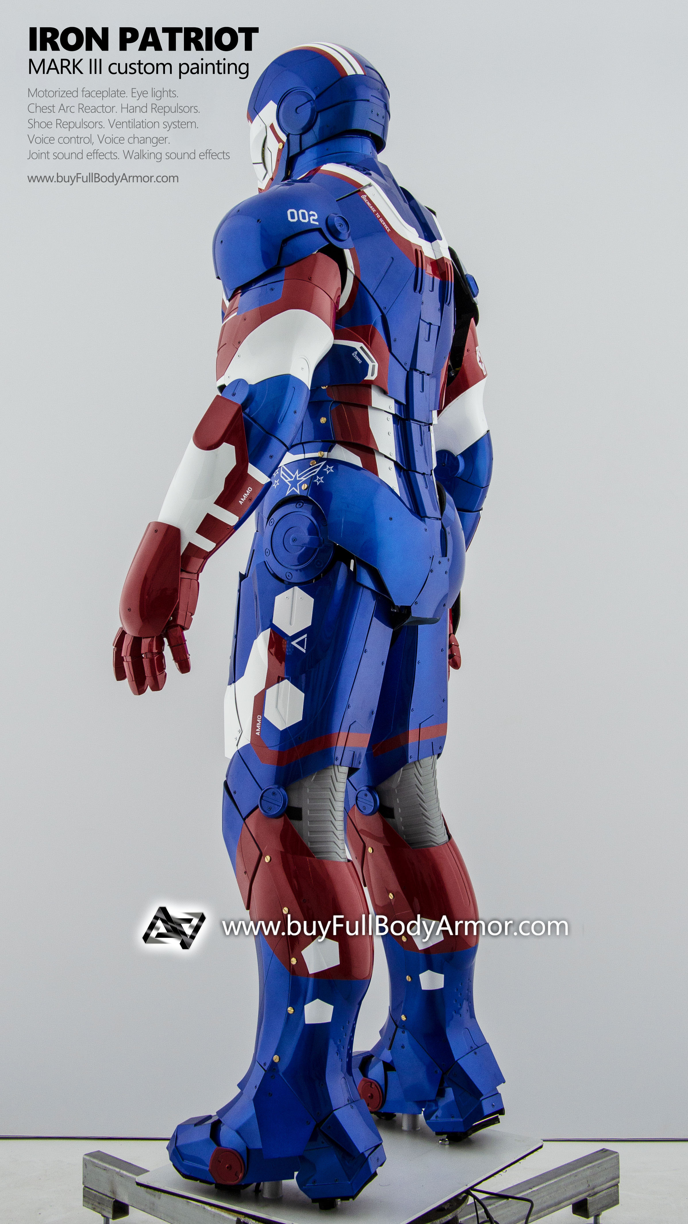 wearable Iron Patriot Iron Man Suit Mark 3 III Armor Costume 2