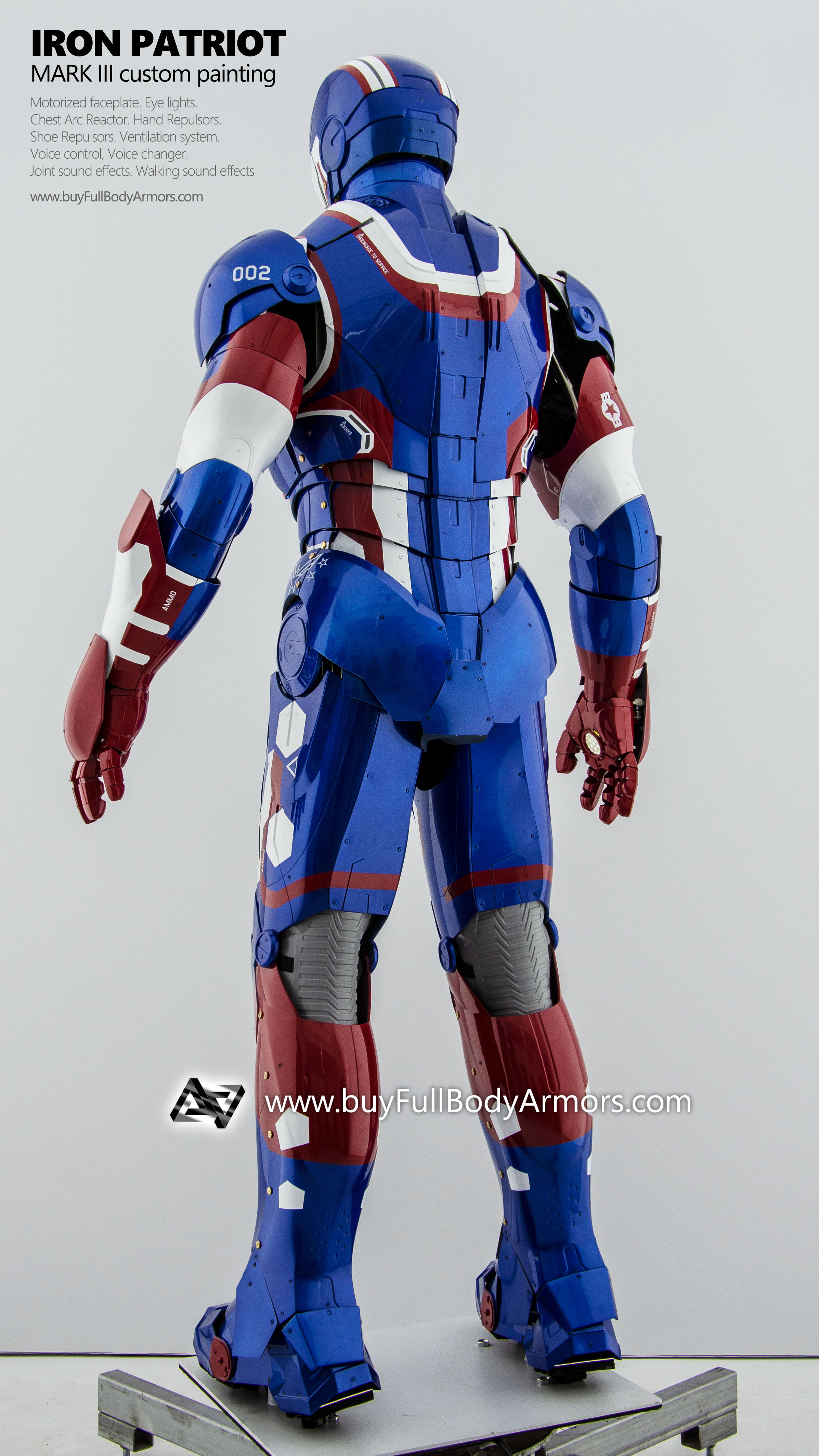 wearable Iron Patriot Iron Man Suit Mark 3 III Armor Costume 4