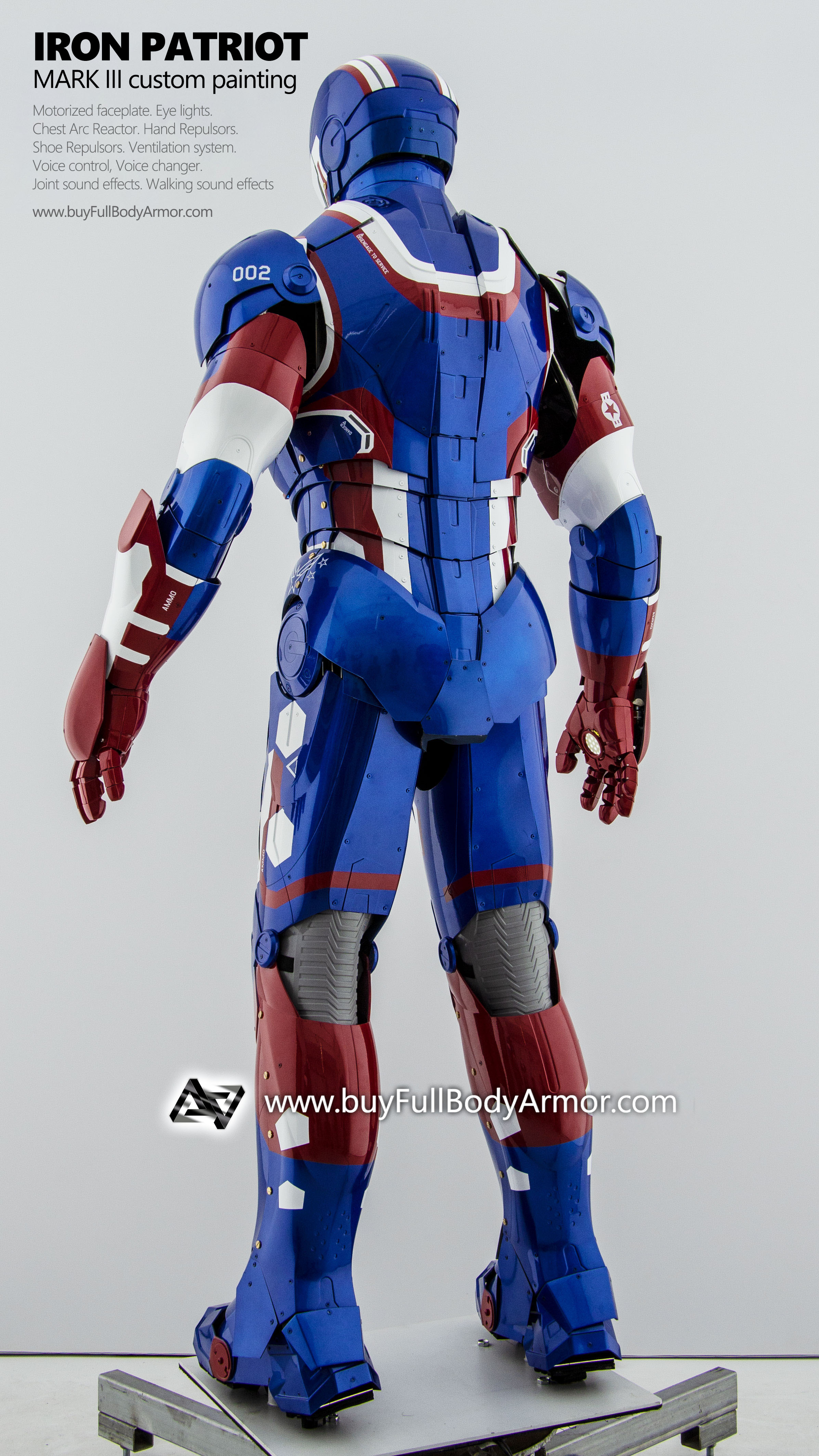 wearable Iron Patriot Iron Man Suit Mark 3 III Armor Costume 2