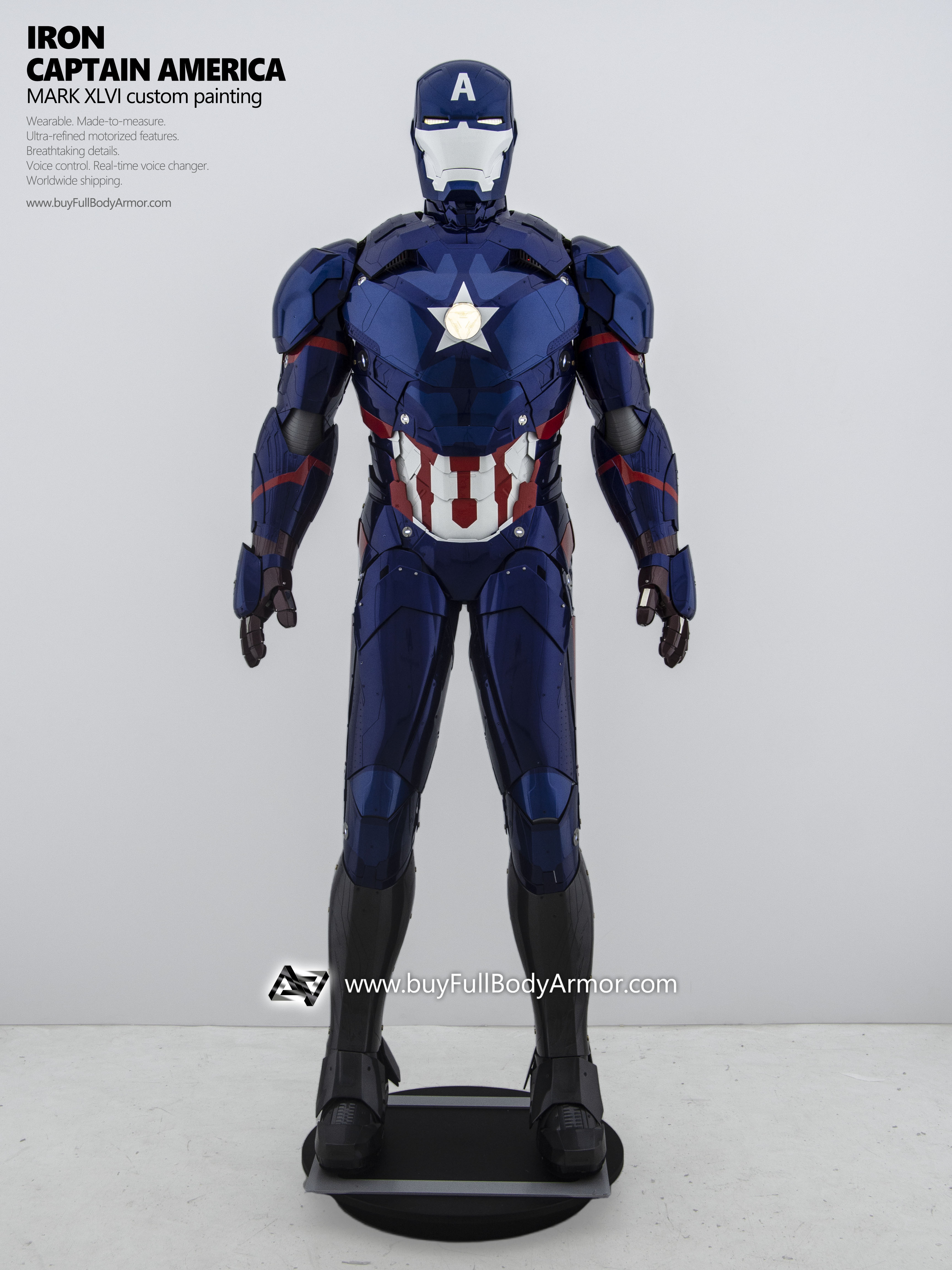 new Iron Man Suit Mark 46 captain america armor costume front open