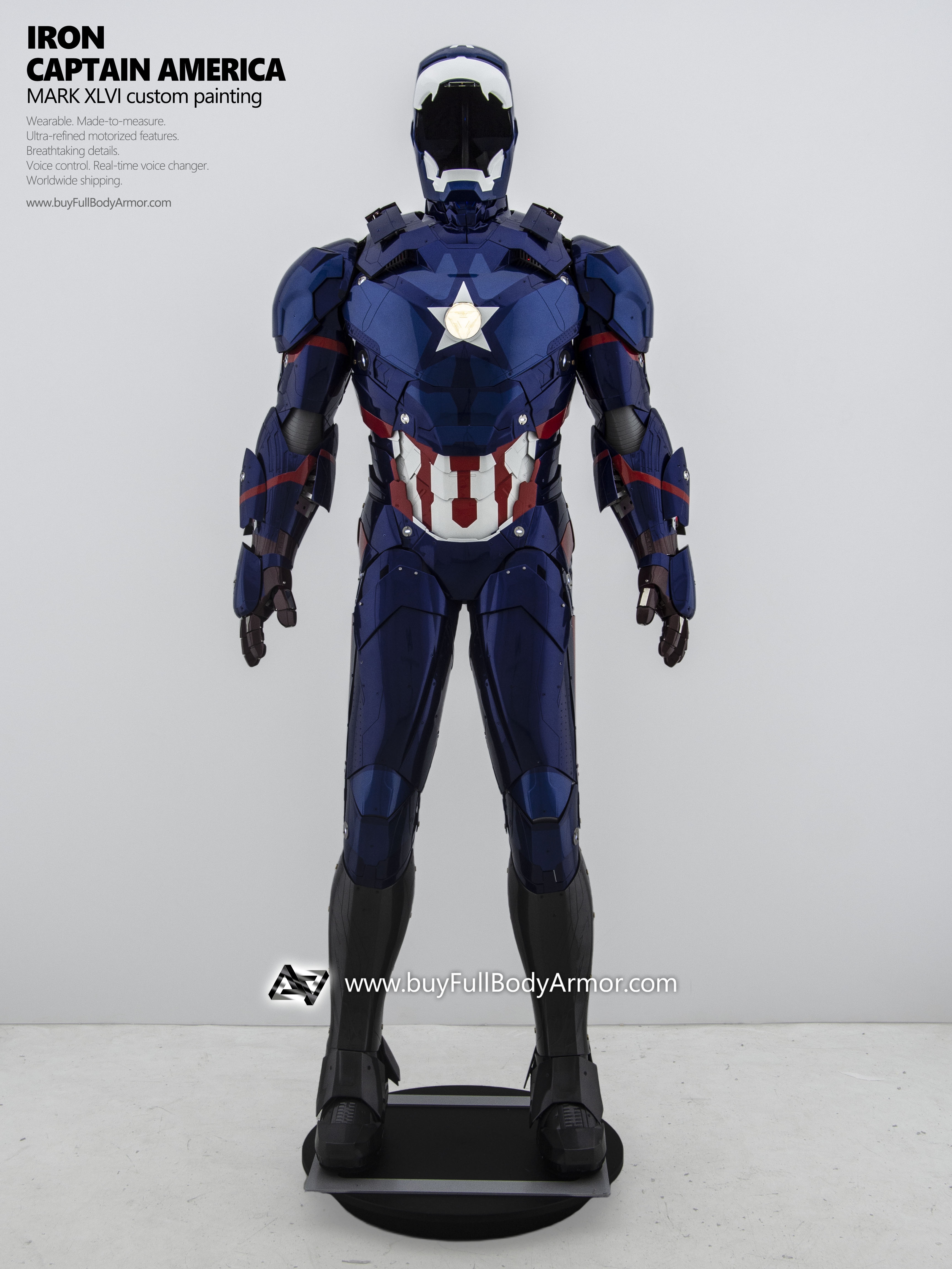 new Iron Man Suit Mark 46 captain america armor costume front open
