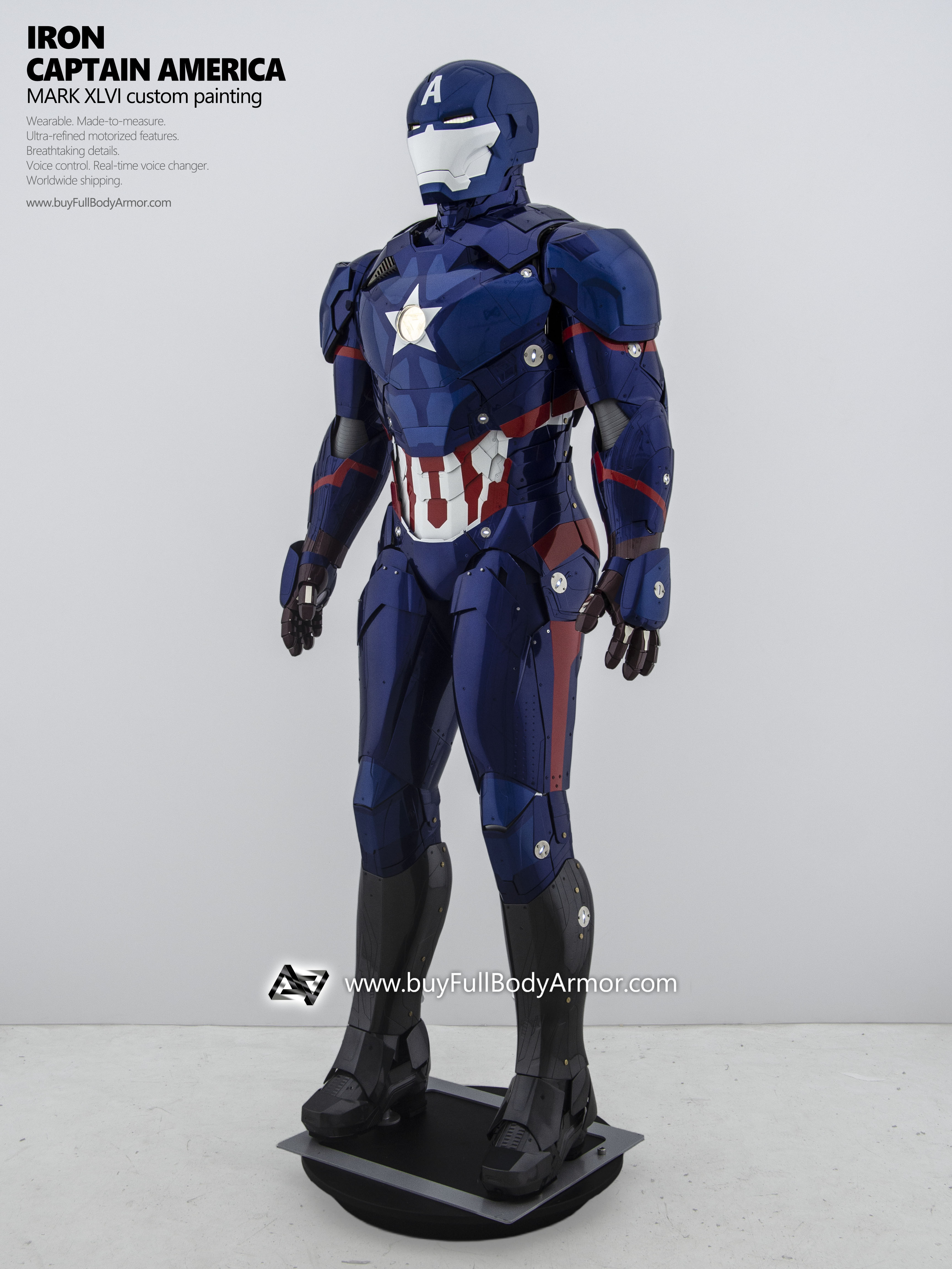new Iron Man Suit Mark 46 captain america armor costume side