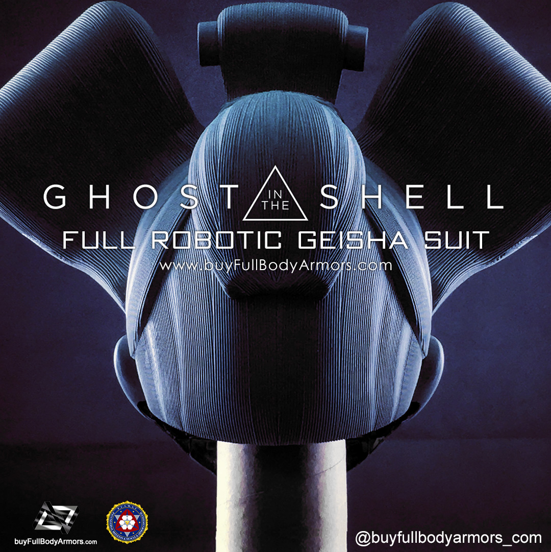 The Wearable Robotic Geisha Helmet from the Movie Ghost in the Shell 2017 Unpainted Prototype 5