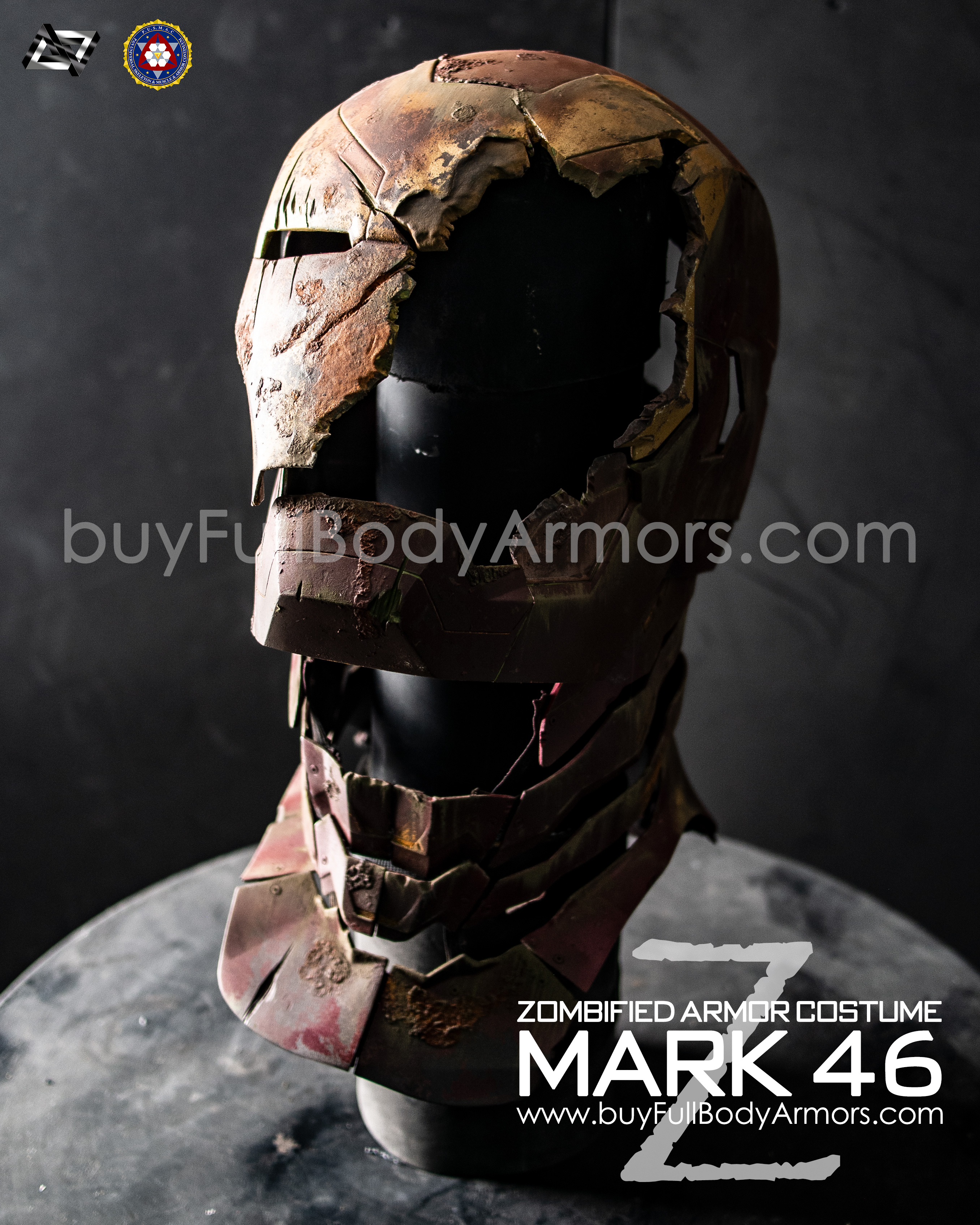 iron man mark 46 zombie zombified weathered battle damaged armor costume suit