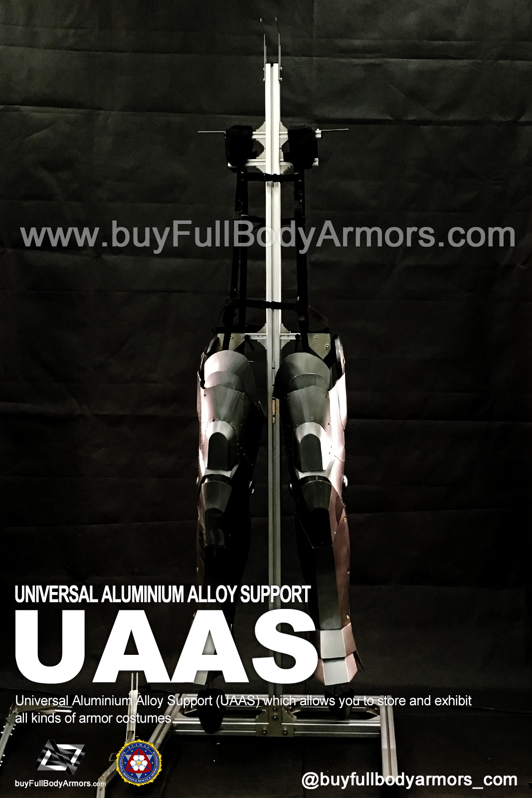 Put a Iron Man Mark II 2 Armor Costume on to a Universal Aluminium Alloy Support (UAAS) 1