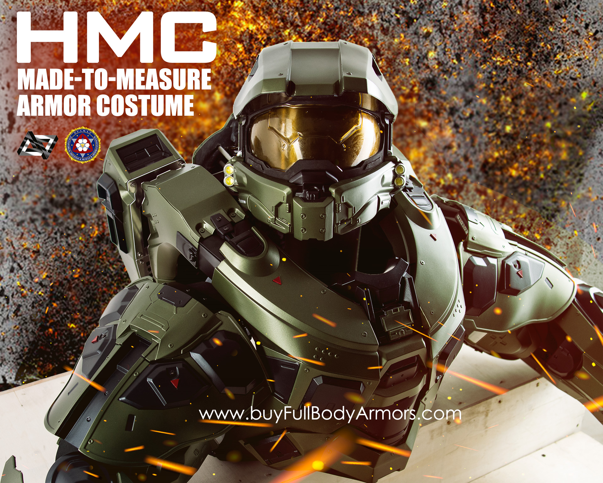 Halo 5 Master Chief Armor Suit Costume on crate 1
