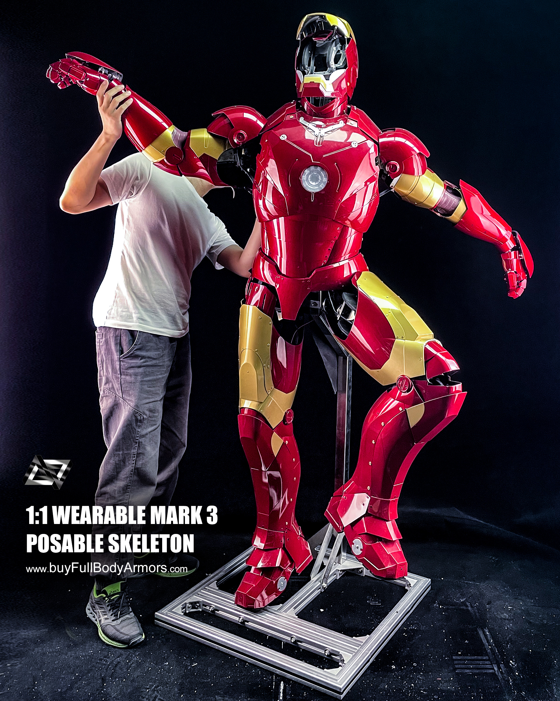 Adjusting Posable Stand Prototype for Iron Man Mark 3 Armor Costume Suit 1