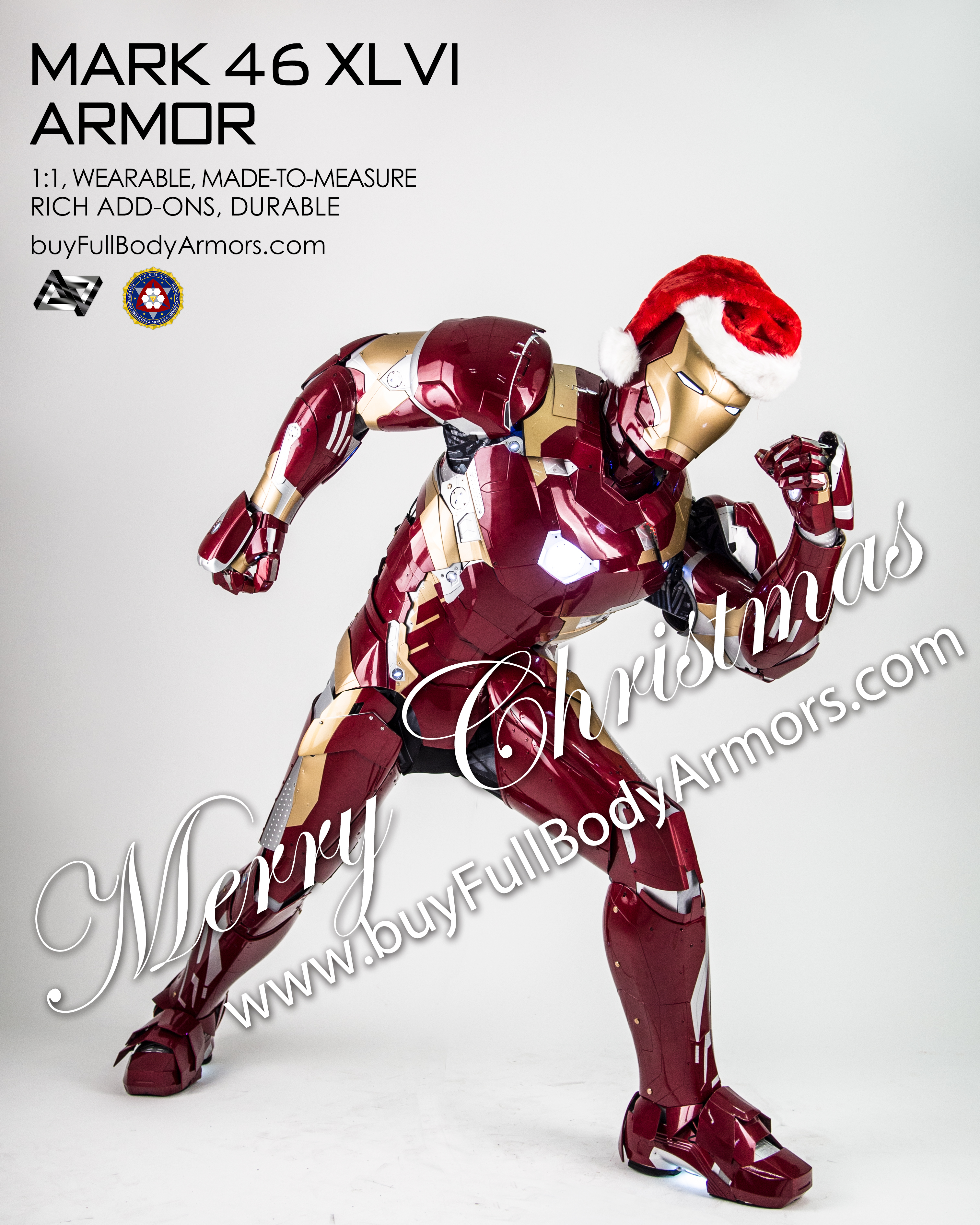Merry Christmas wearable Iron Man Mark 46 armor costume suit christmas 3