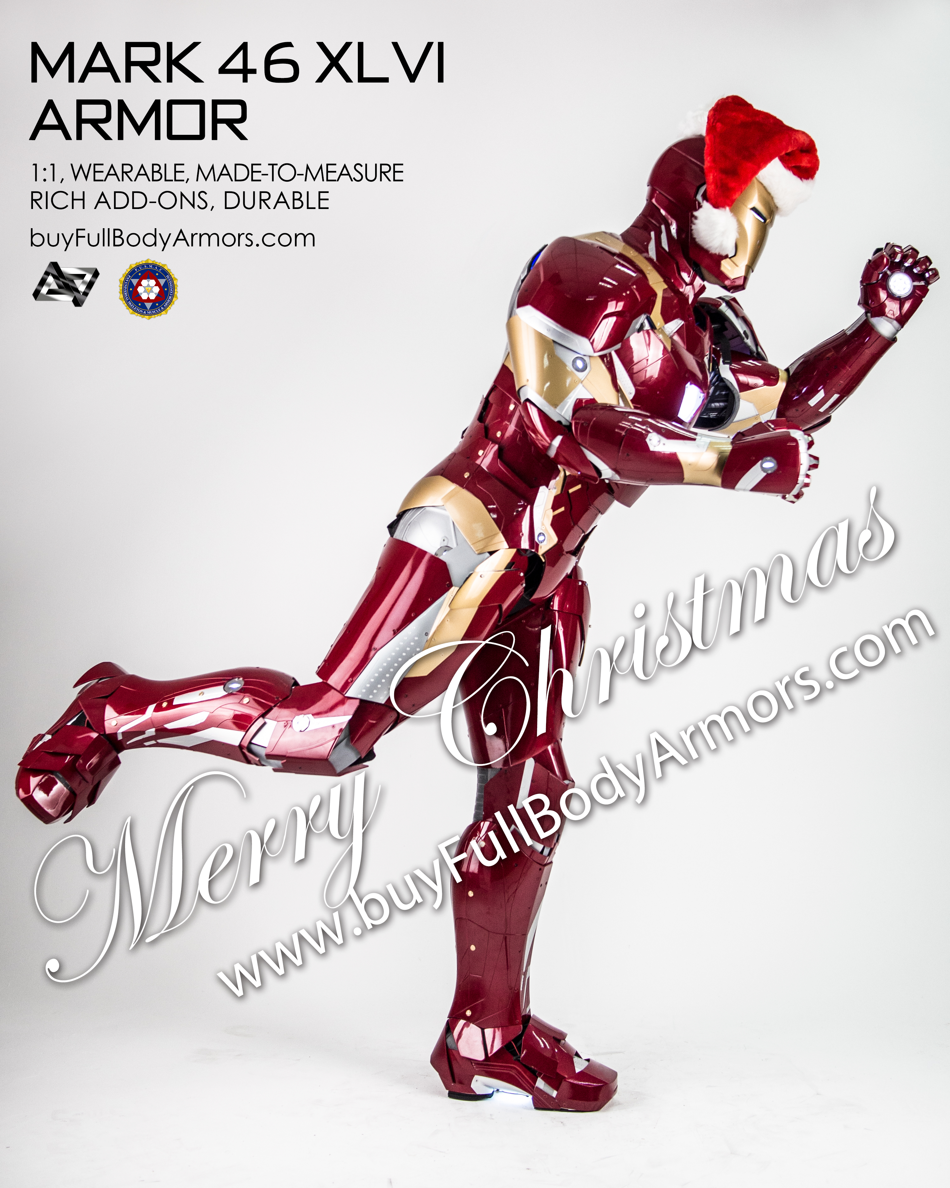 Merry Christmas wearable Iron Man Mark 46 armor costume suit christmas 4