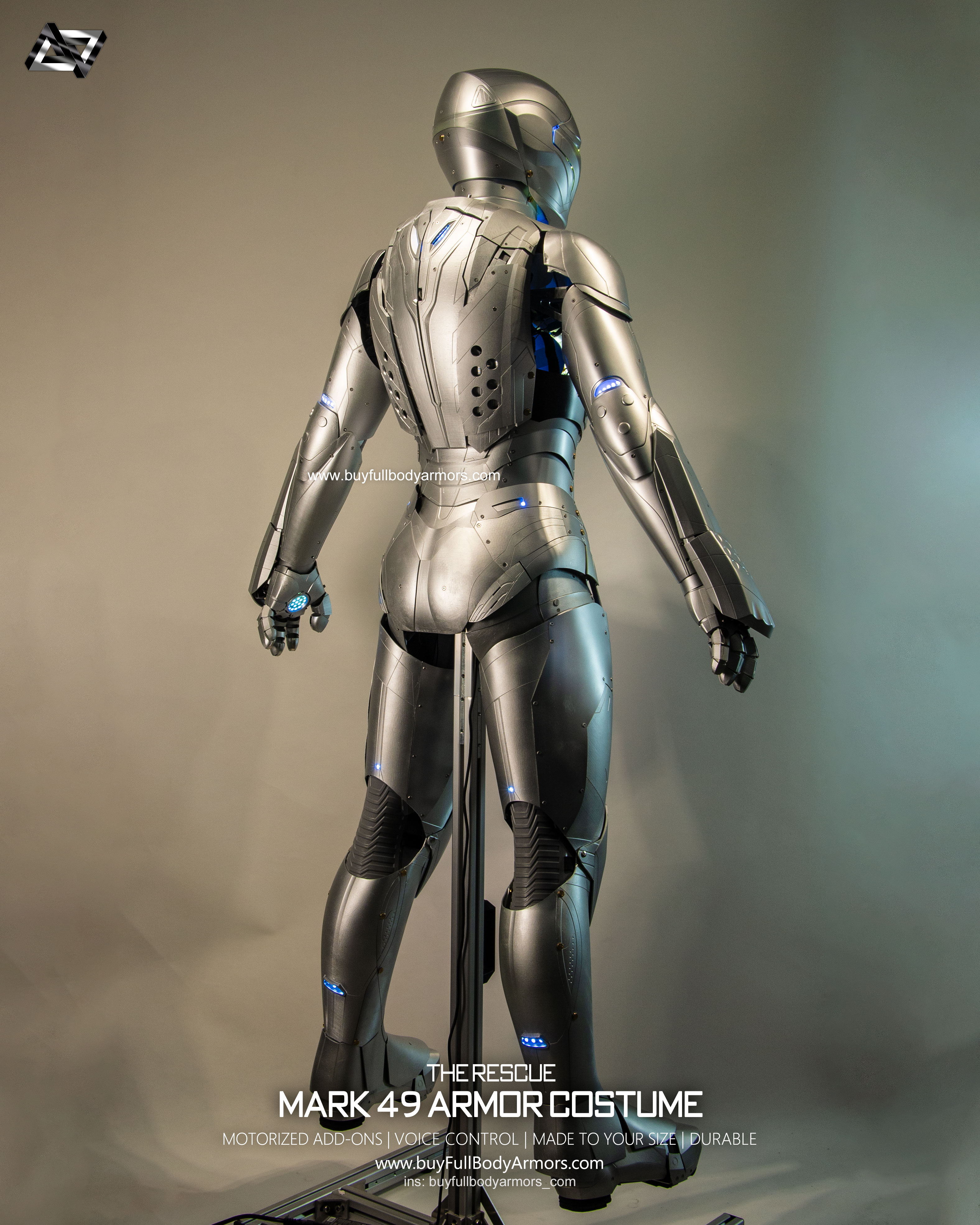 Iron Pepper Potts the Rescue suit mark49 armor costume prototype full body unpainted 6